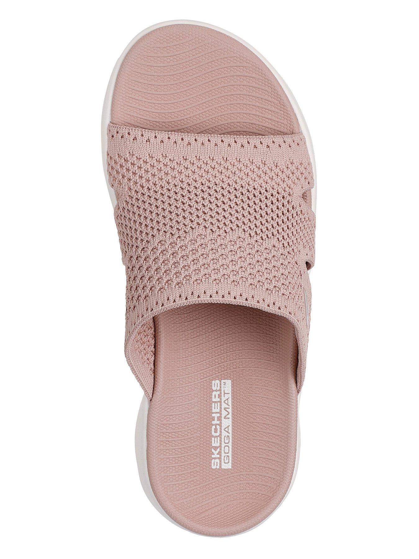 skechers-go-walk-flex-textured-knit-sandal-pinkoutfit