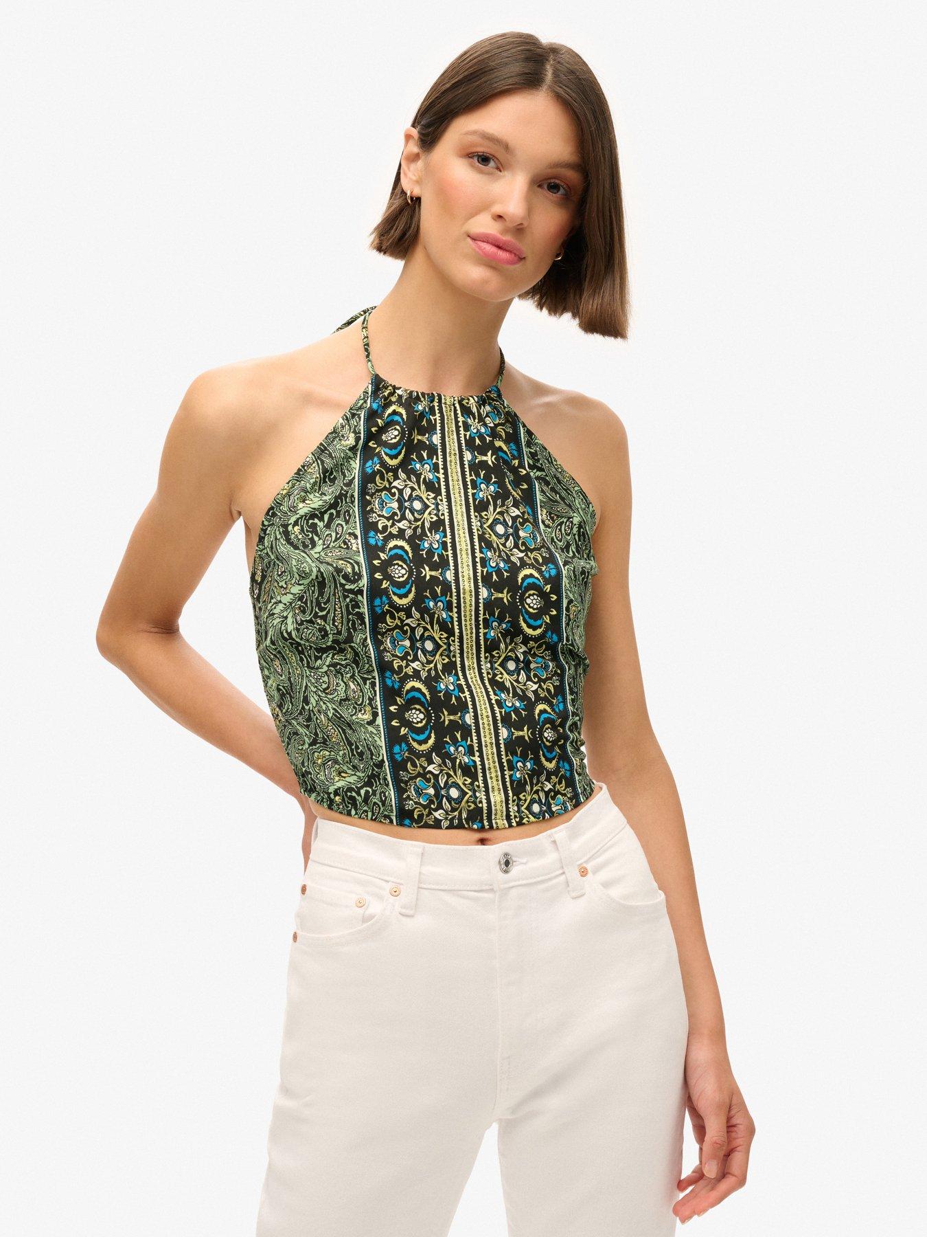 superdry-st-tropez-paisley-halter-top-green