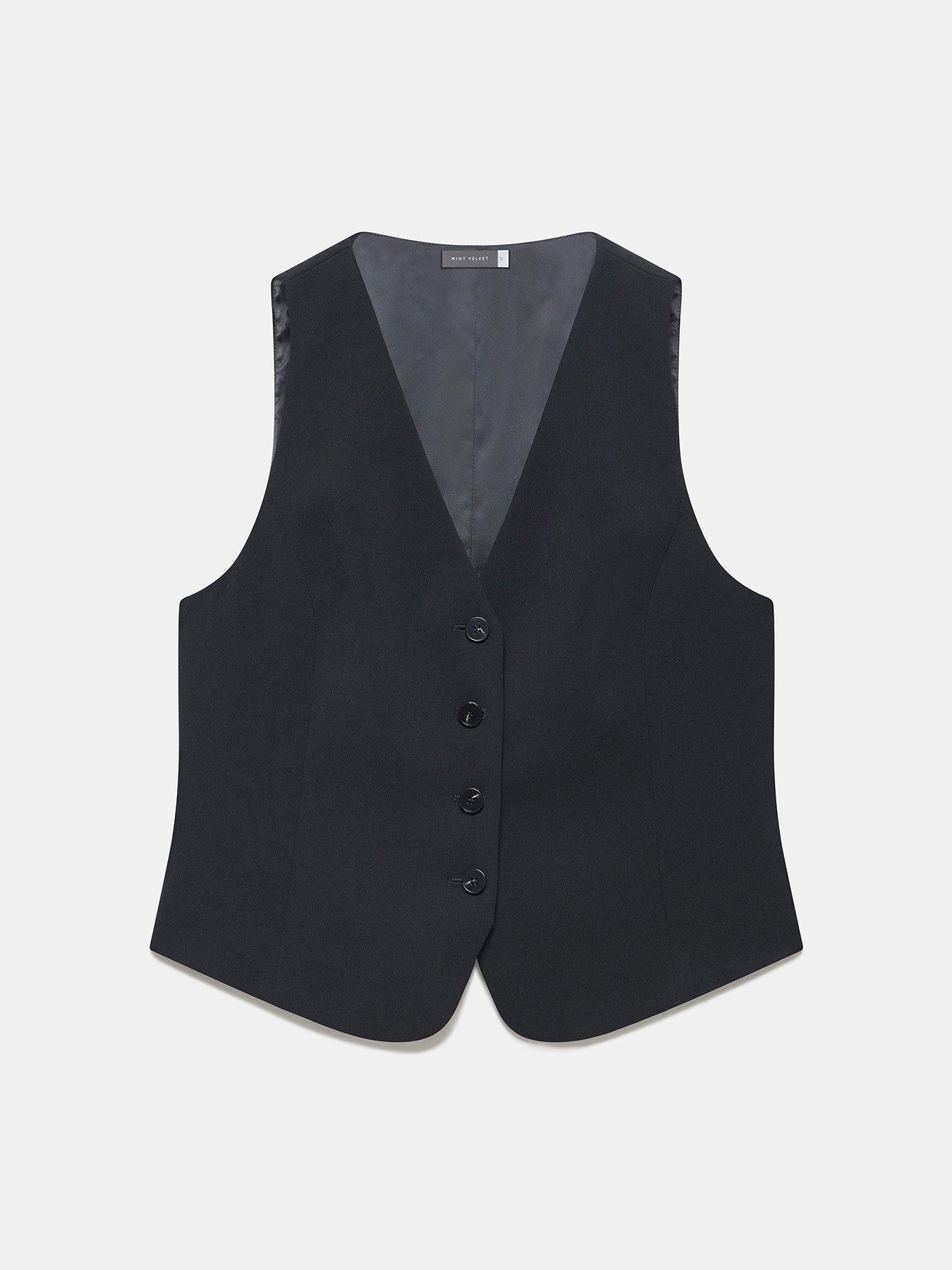 mint-velvet-black-fitted-waistcoatdetail