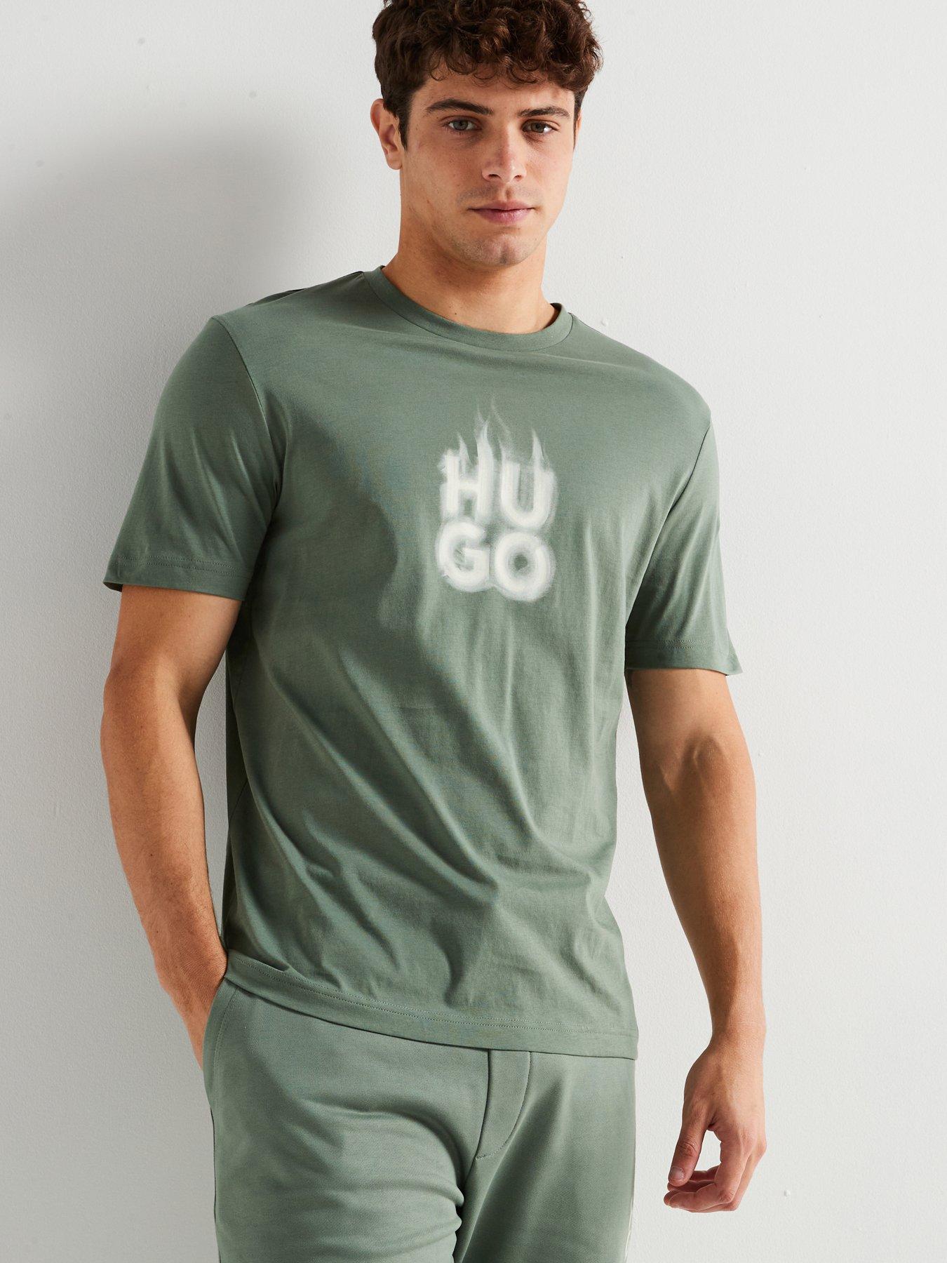 hugo-dalsar-relaxed-fit-smoky-logo-t-shirt-green