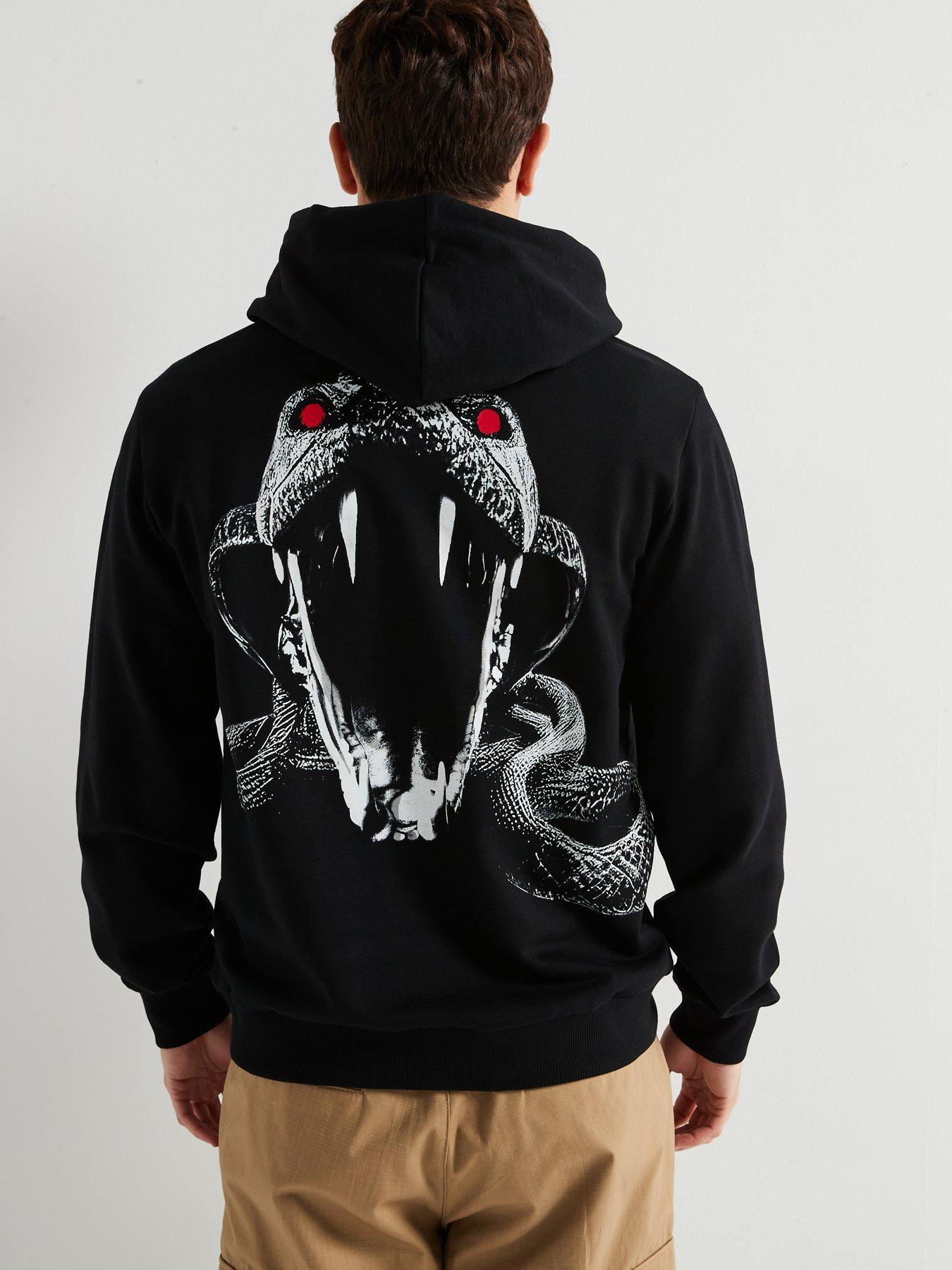 hugo-dueleyo-regular-fit-back-print-snake-logo-hoodie-blackstillFront