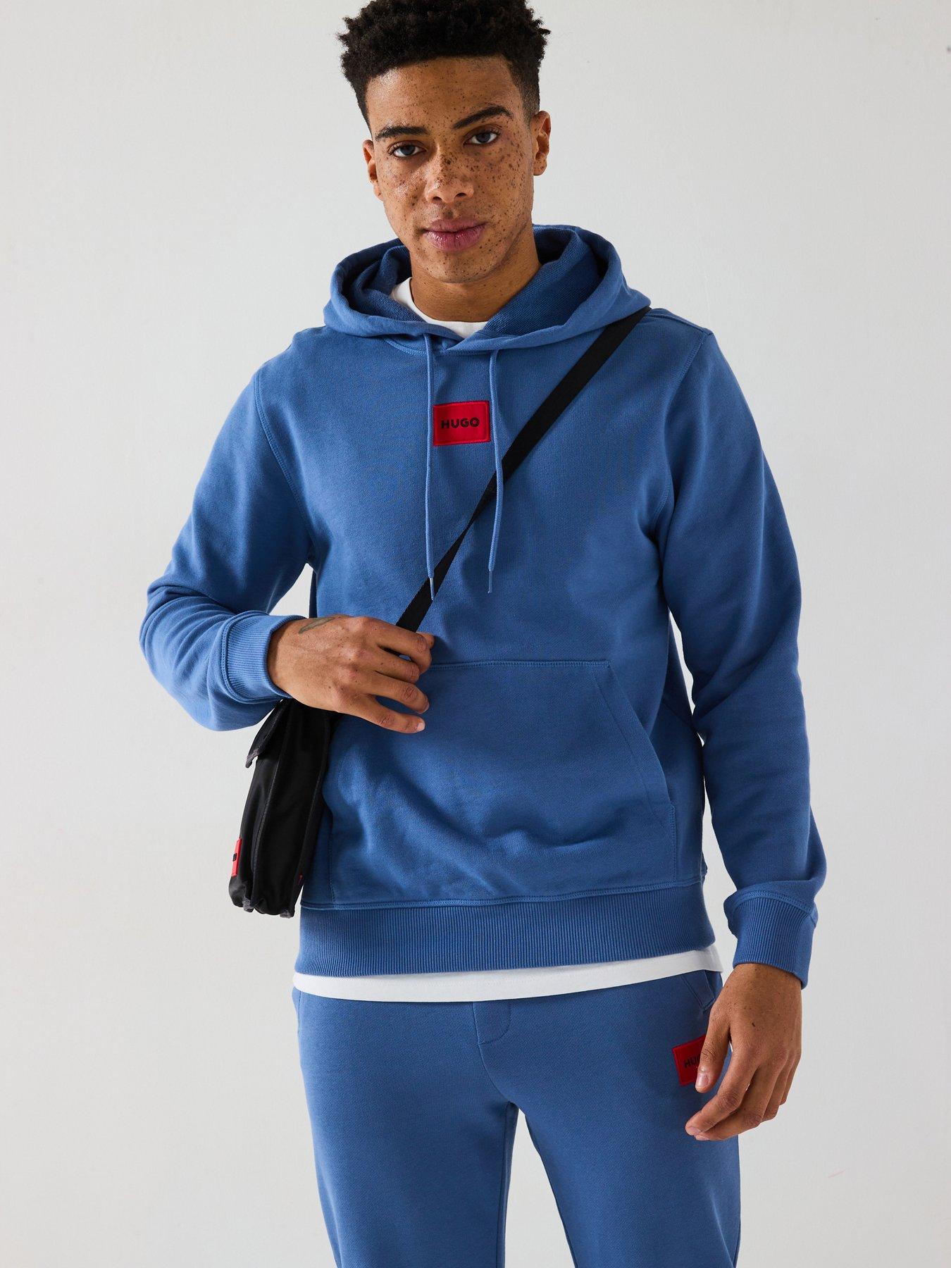 Image 1 of 5 of HUGO Daratschi214 Centre Patch Logo Hoodie - Blue