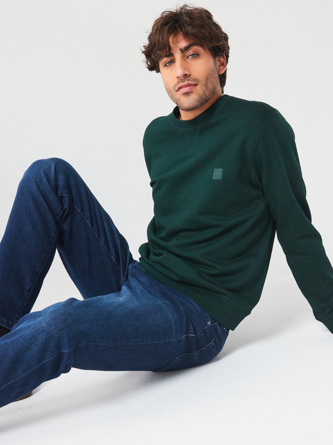 boss-westart-relaxed-fit-crew-sweatshirt-dark-green