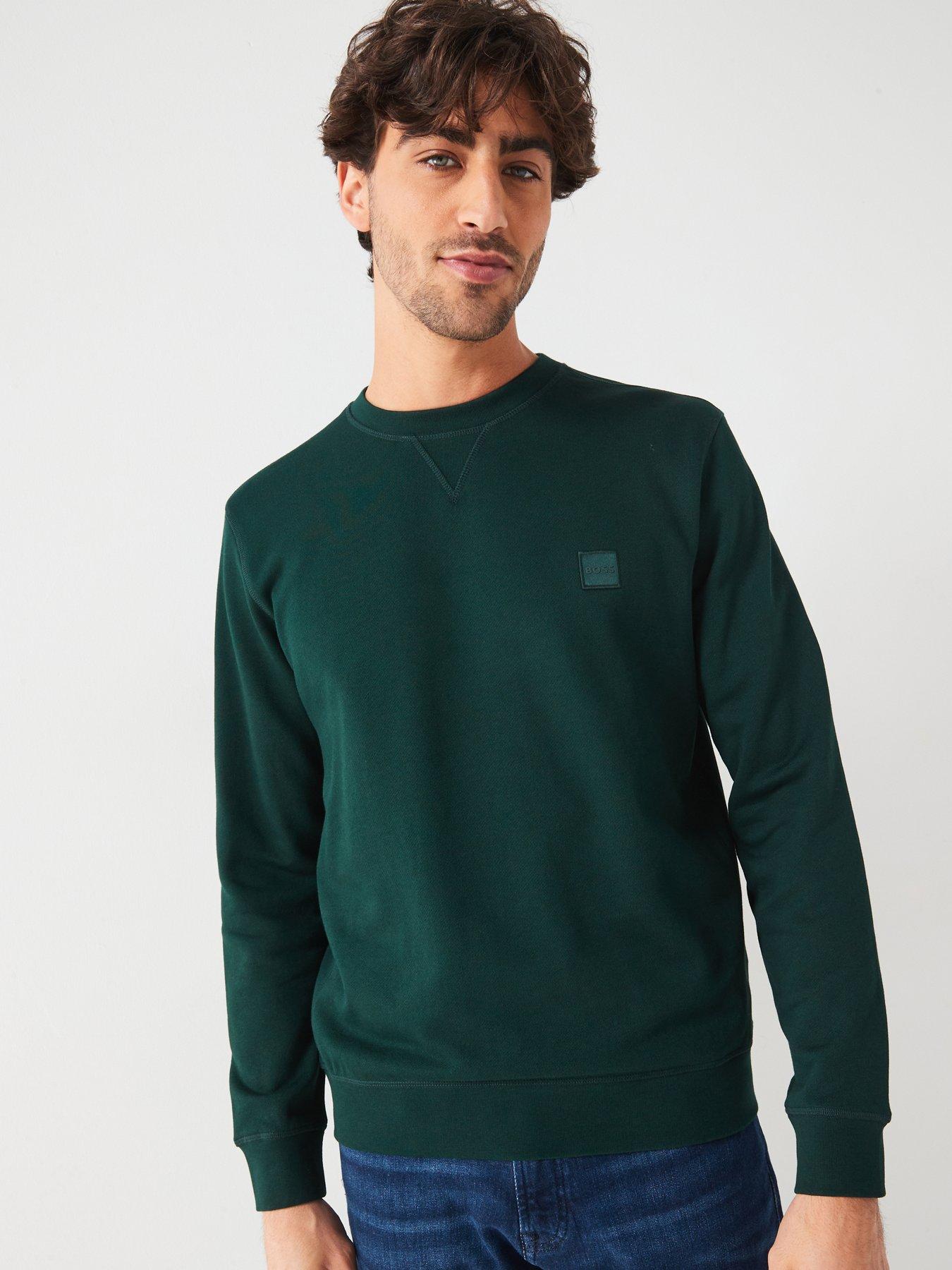 boss-westart-relaxed-fit-crew-sweatshirt-dark-greenfront