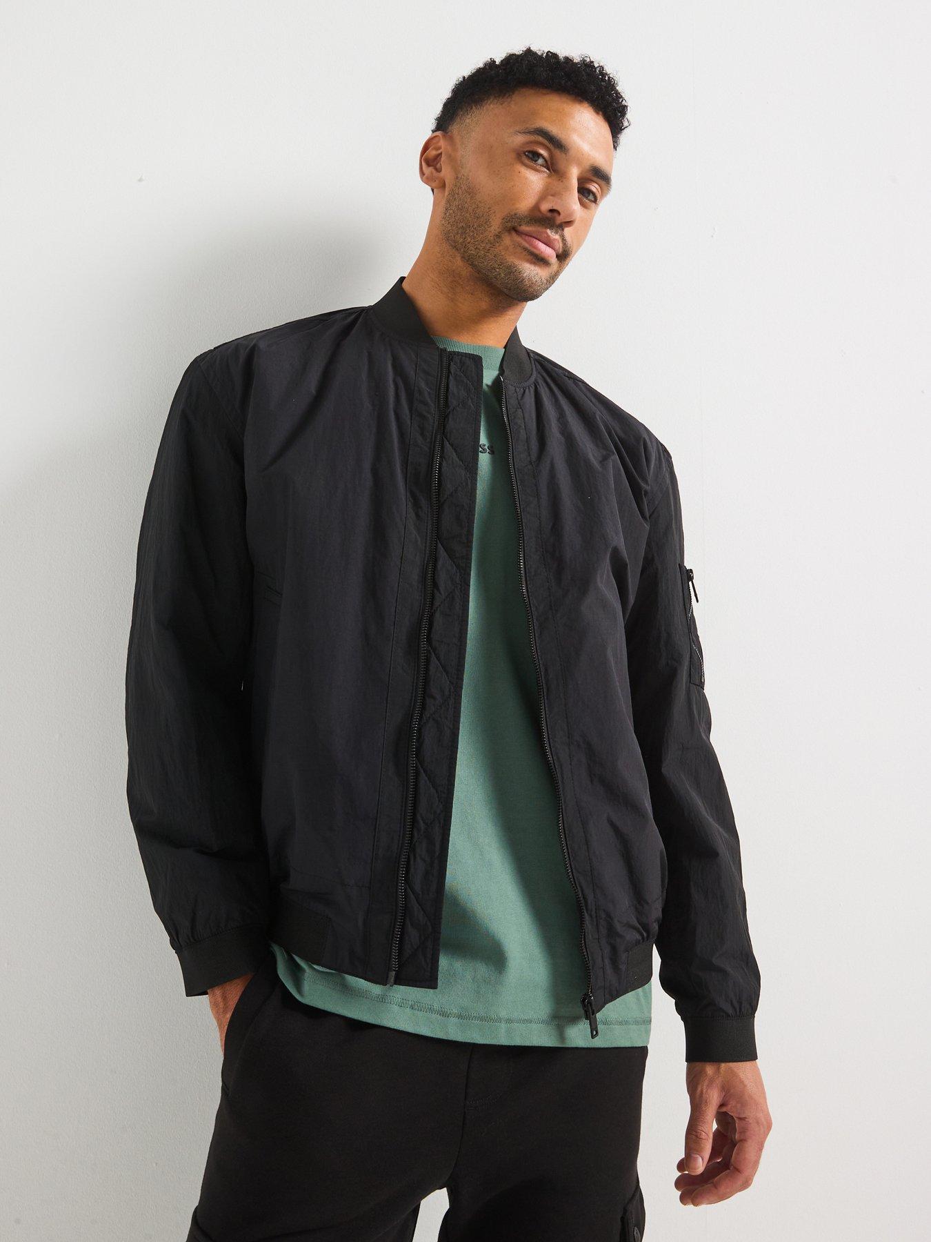 undefined Boss Olmec Relaxed Fit Padded Bomber Jacket - Black