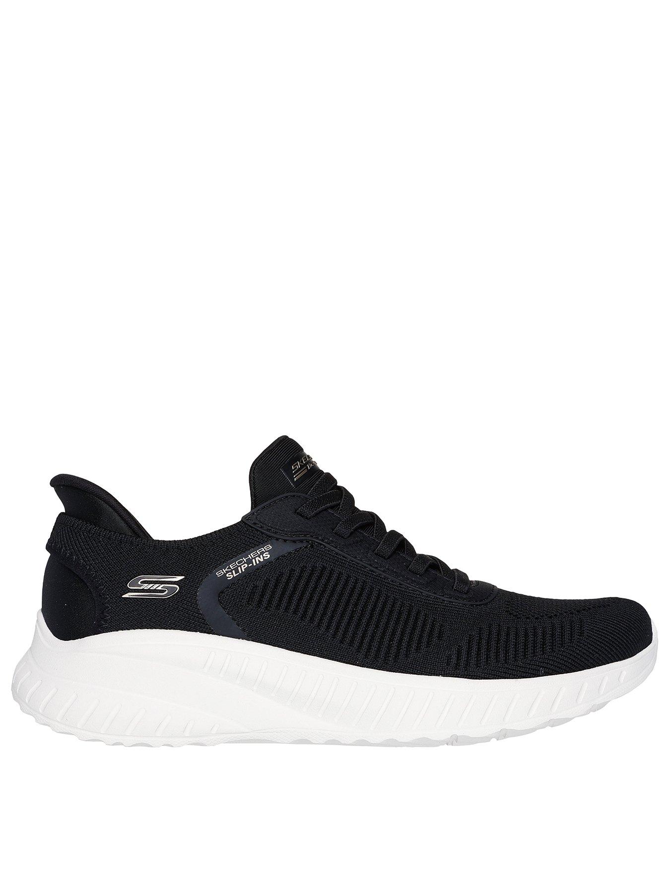 Skechers Bobs Squad Chaos Slip-Ins Engineered Knit Bungee Black