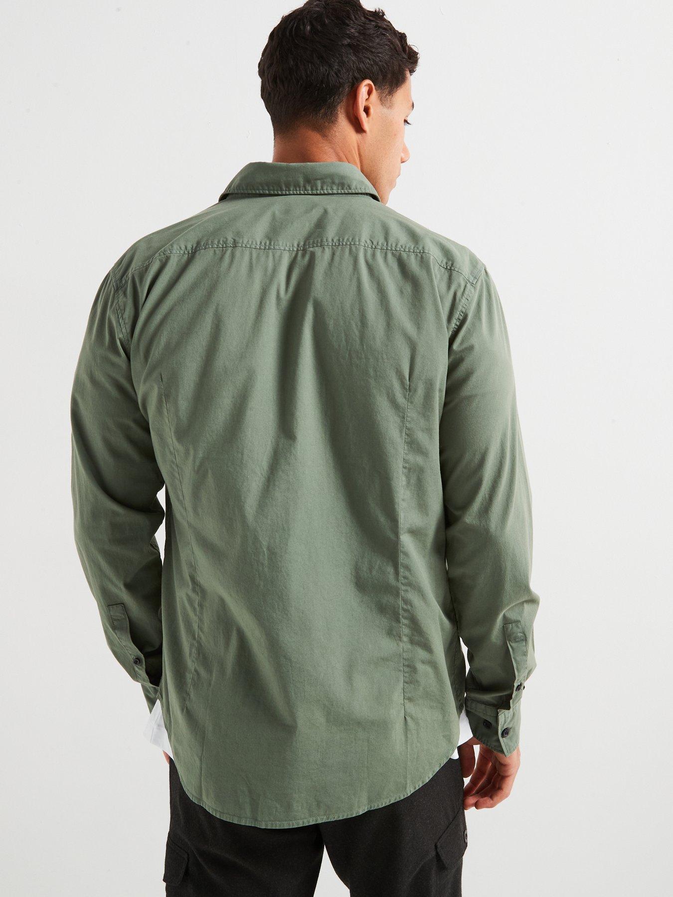 hugo-ermo-patch-logo-slim-fit-long-sleeve-shirt-greenstillFront