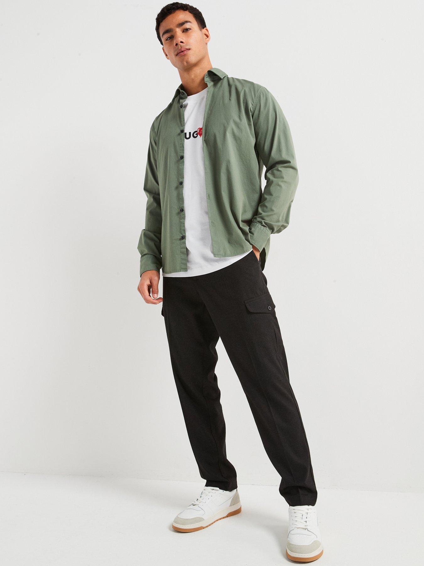 hugo-ermo-patch-logo-slim-fit-long-sleeve-shirt-greenback