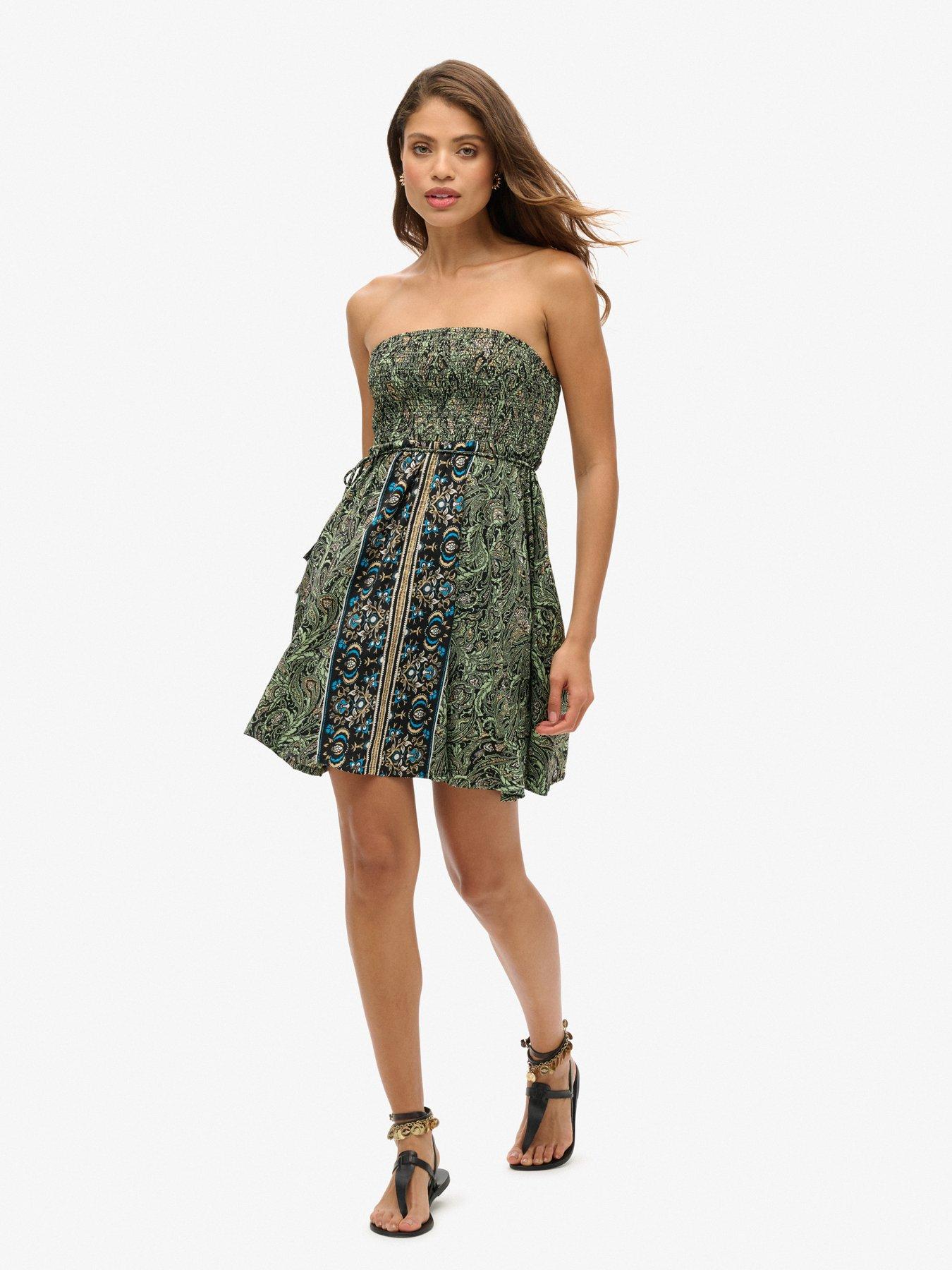 superdry-st-tropez-bandeau-dress-green