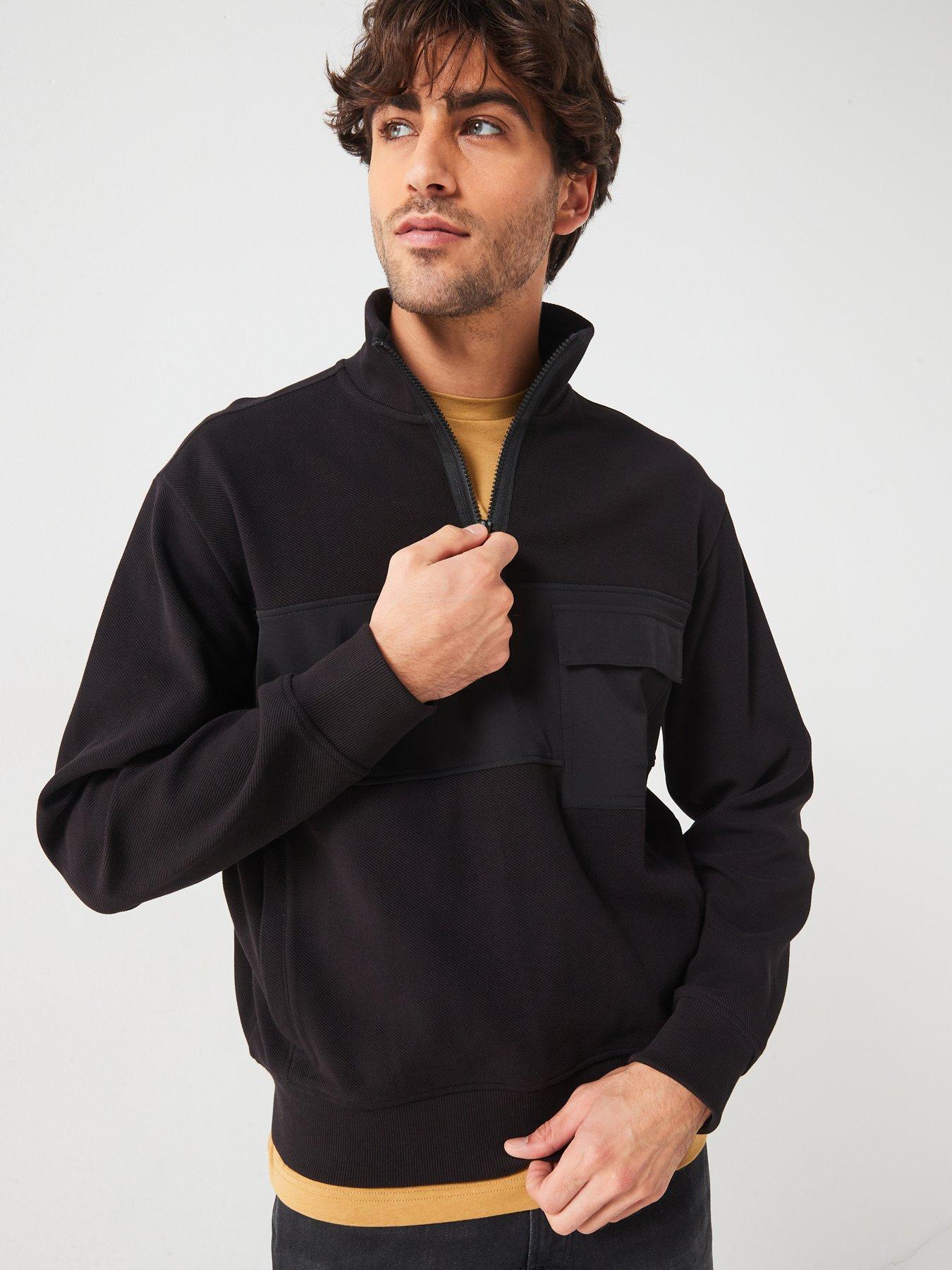 boss-ze-nylonhem-relaxed-fit-14-zip-sweatshirt-black