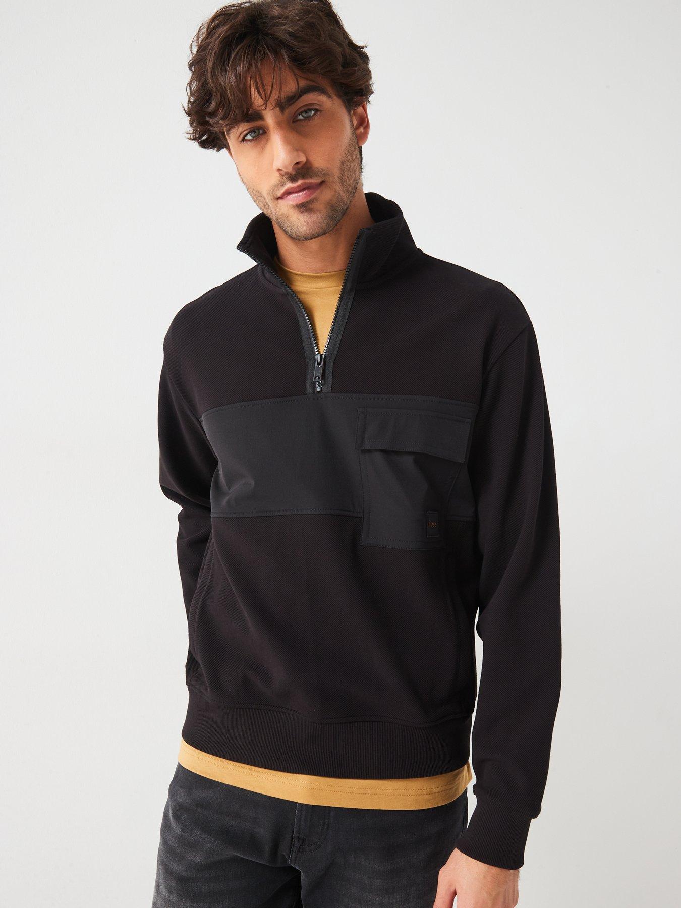 boss-ze-nylonhem-relaxed-fit-14-zip-sweatshirt-blackoutfit