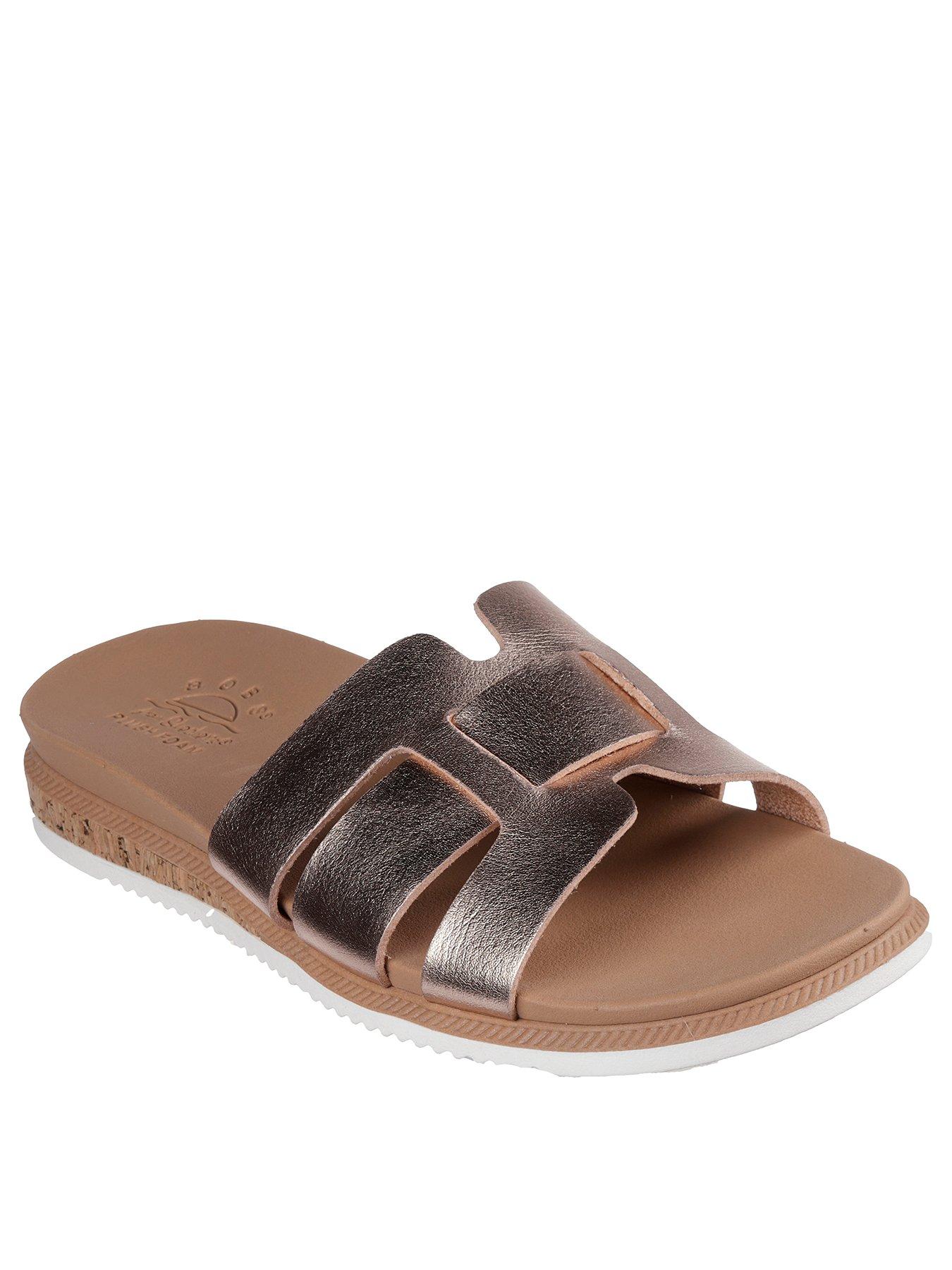 Image 2 of 5 of Skechers Desert Kiss Low Duraleather Strap Slide - Rose Gold
