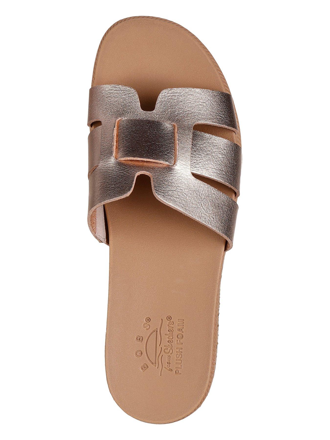Image 3 of 5 of Skechers Desert Kiss Low Duraleather Strap Slide - Rose Gold
