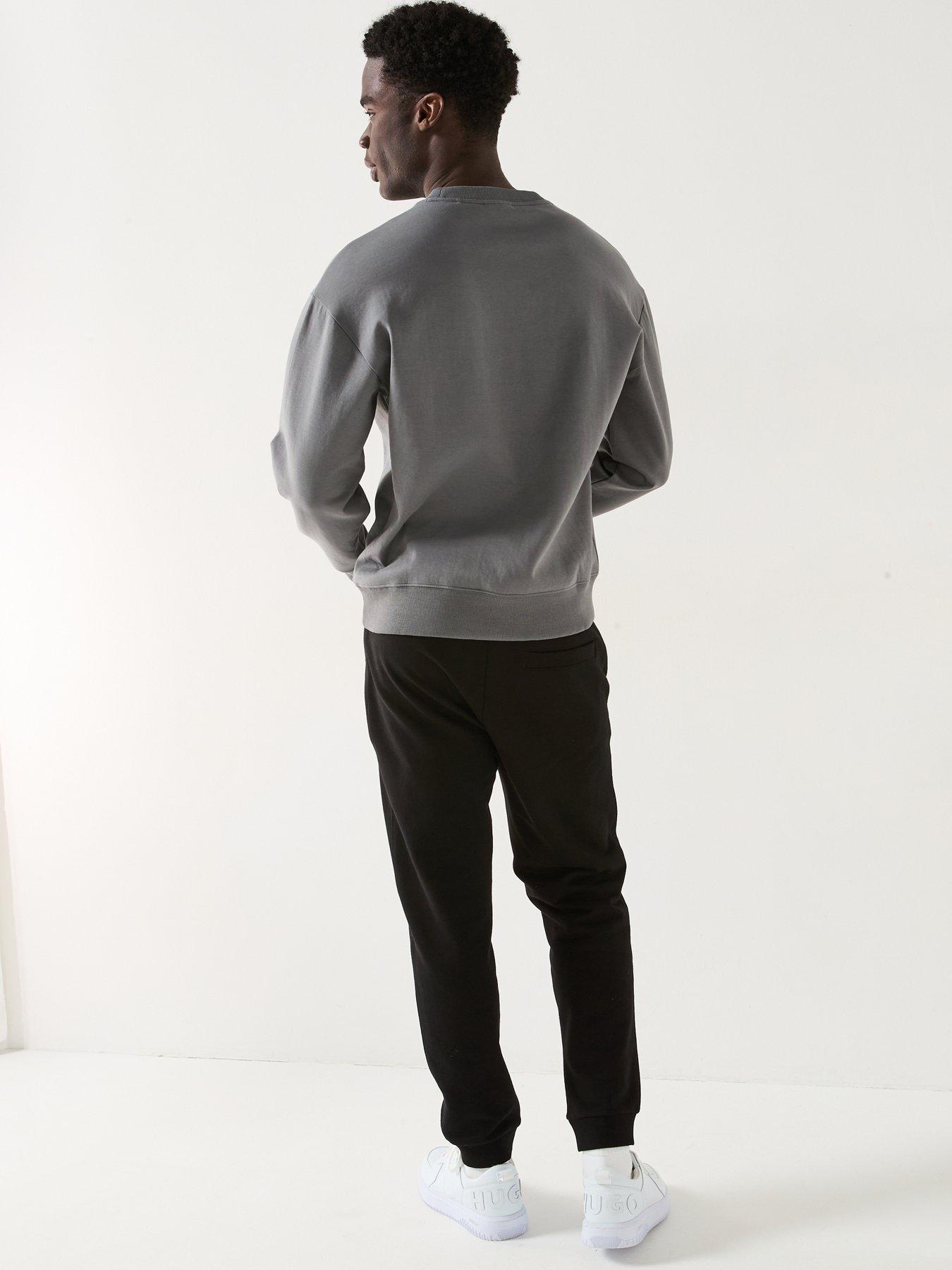 hugo-dettil-relaxed-fit-logo-crew-neck-sweatshirt-greystillFront