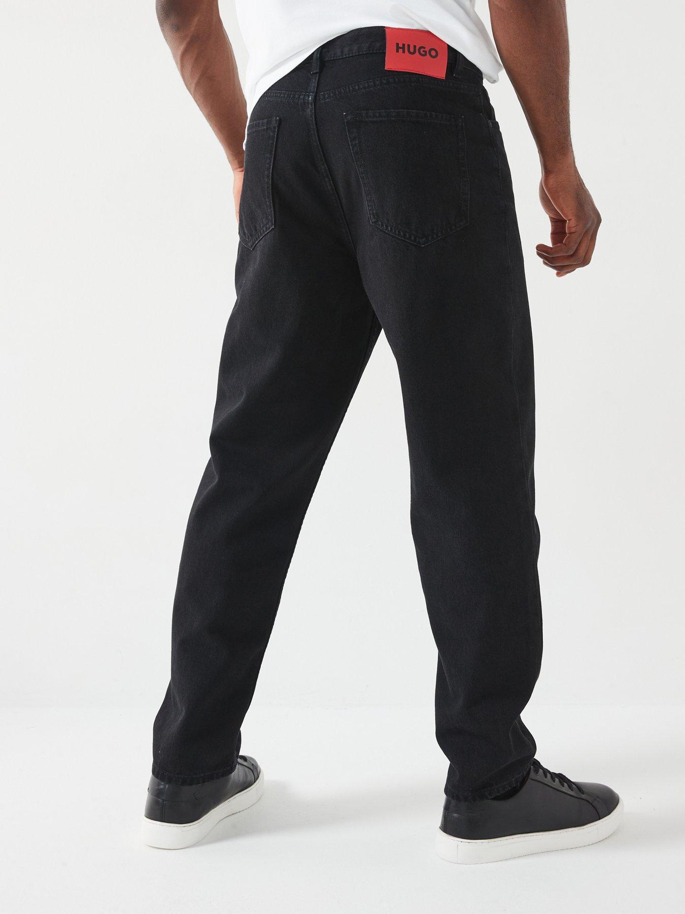 hugo-hugo-838-relaxed-tapered-fit-egyptian-cotton-jeans-blackstillFront