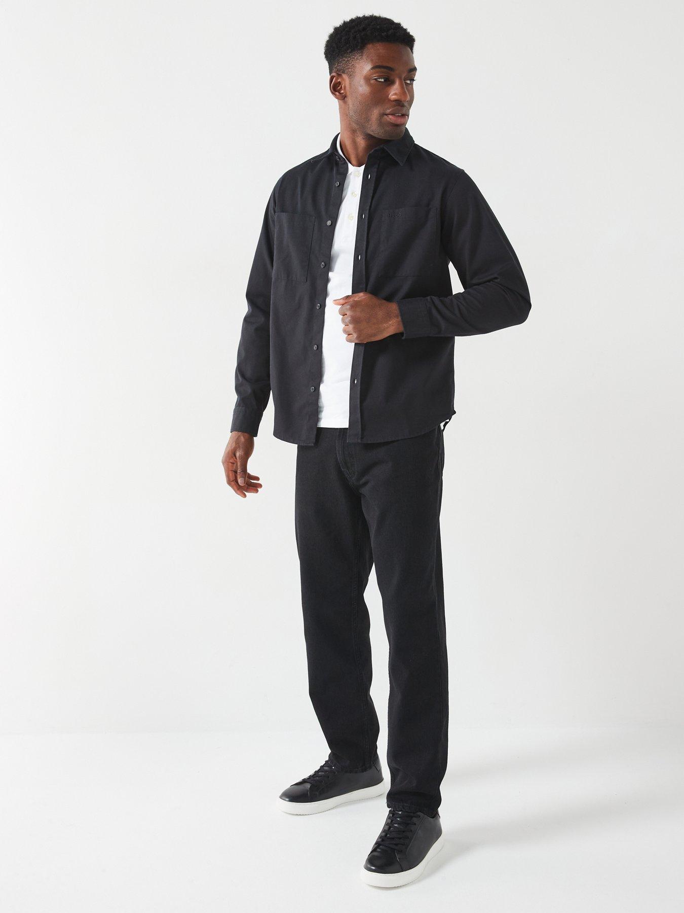 Image 4 of 5 of HUGO Hugo 838 Relaxed Tapered Fit Egyptian Cotton Jeans - Black