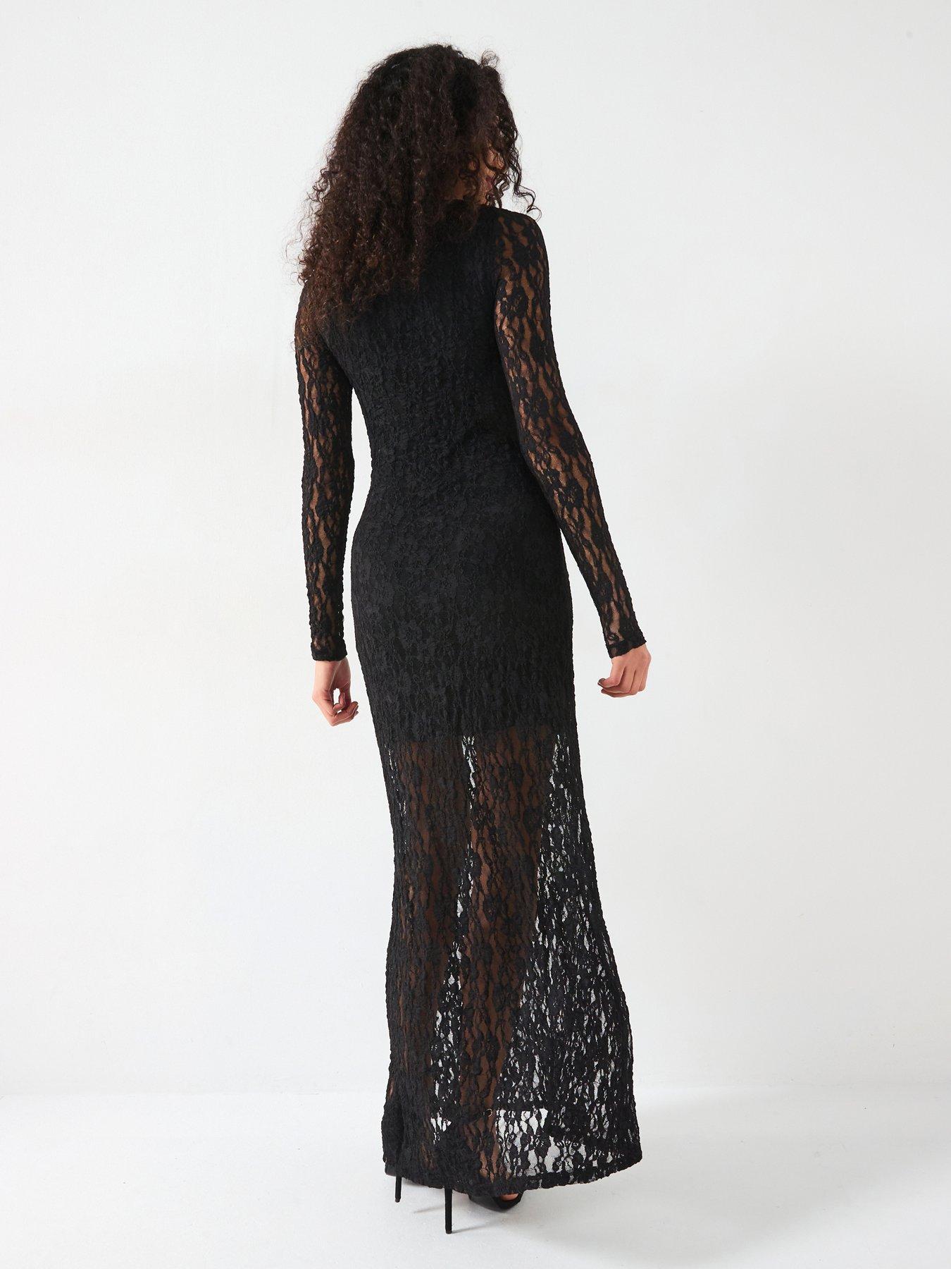 v-by-very-lace-slash-neck-midaxi-dress-blackstillFront