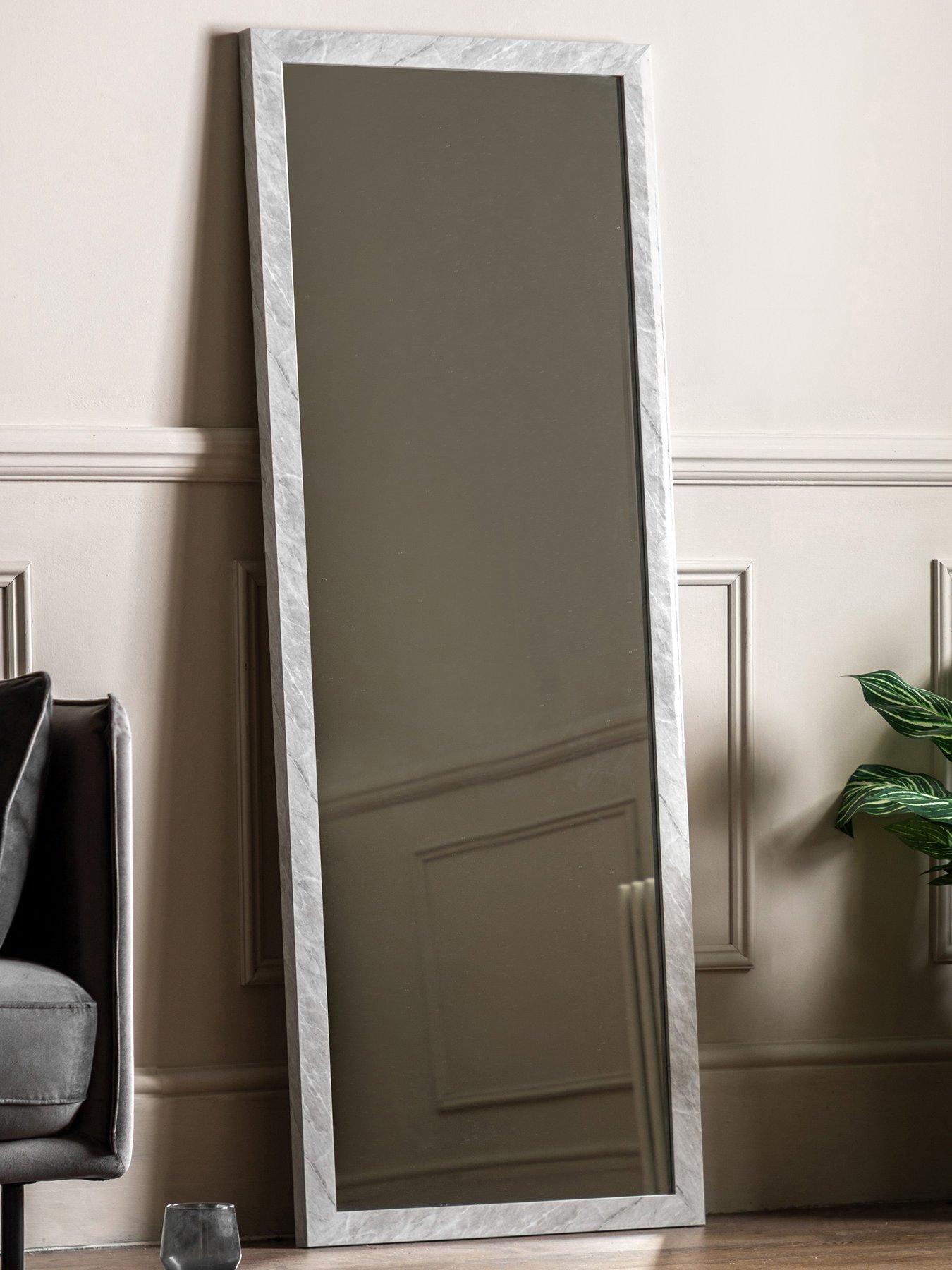 Image 1 of 7 of Gallery Direct Romano Mirror Marbled White 570x1570mm