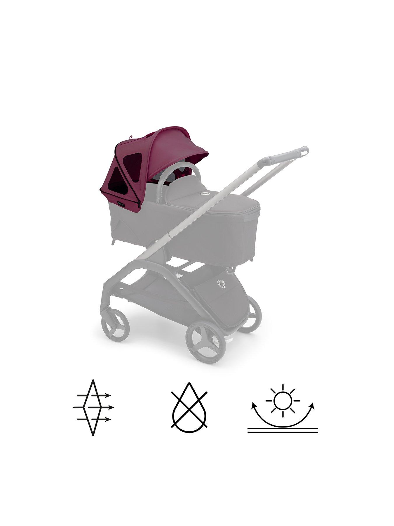 Image 2 of 4 of Bugaboo Dragonfly breezy sun canopy DARK CHERRY