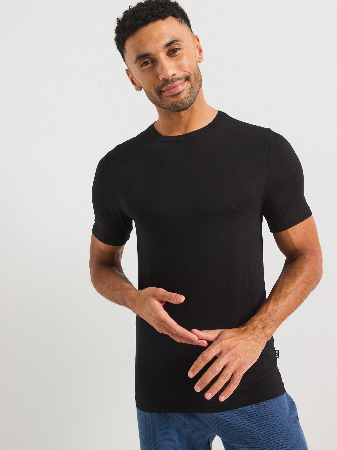 Image 2 of 5 of BOSS 3 Pack Natura Slim Fit Comfort Stretch T-shirts- Black