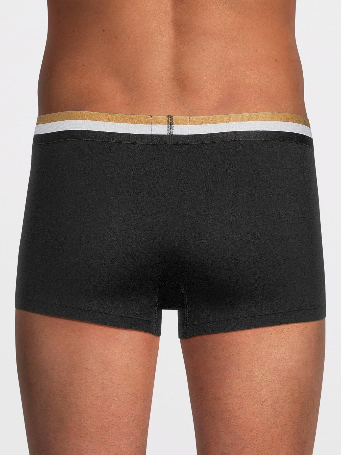 Image 3 of 3 of BOSS Motion Corporate Trim Waistband Moisture Wicking 3 Pack Trunks - Black