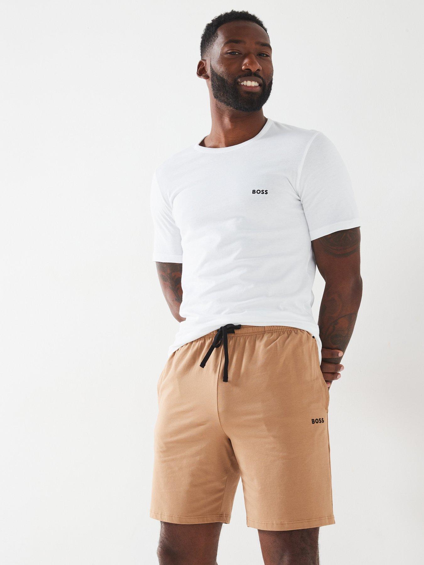 Image 4 of 5 of BOSS Mix &amp; Match Lightweight Loungewear Shorts-beige