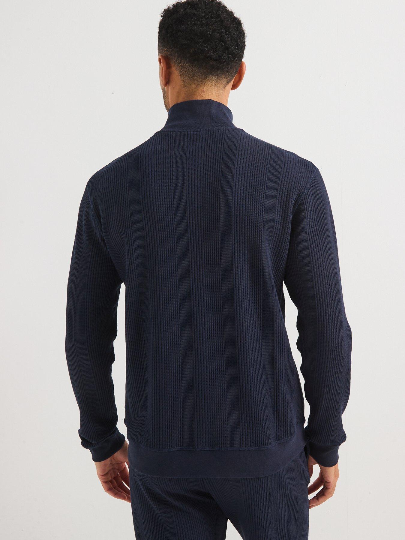 boss-structure-regular-fit-heavy-waffle-14-zip-loungewear-sweat-navystillFront