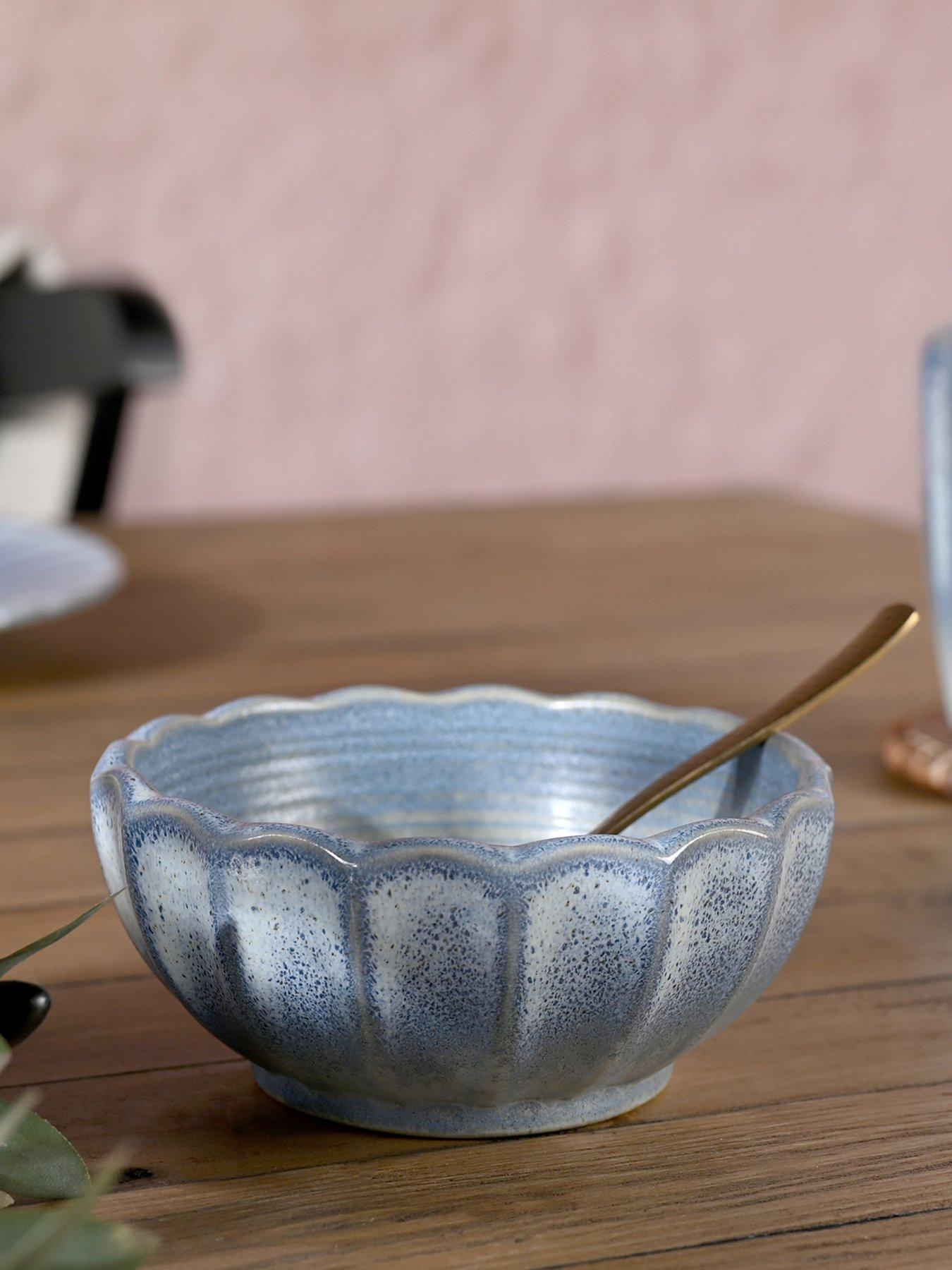 Image 1 of 5 of Hestia Scalloped Set Of 4 Bowls - Blue