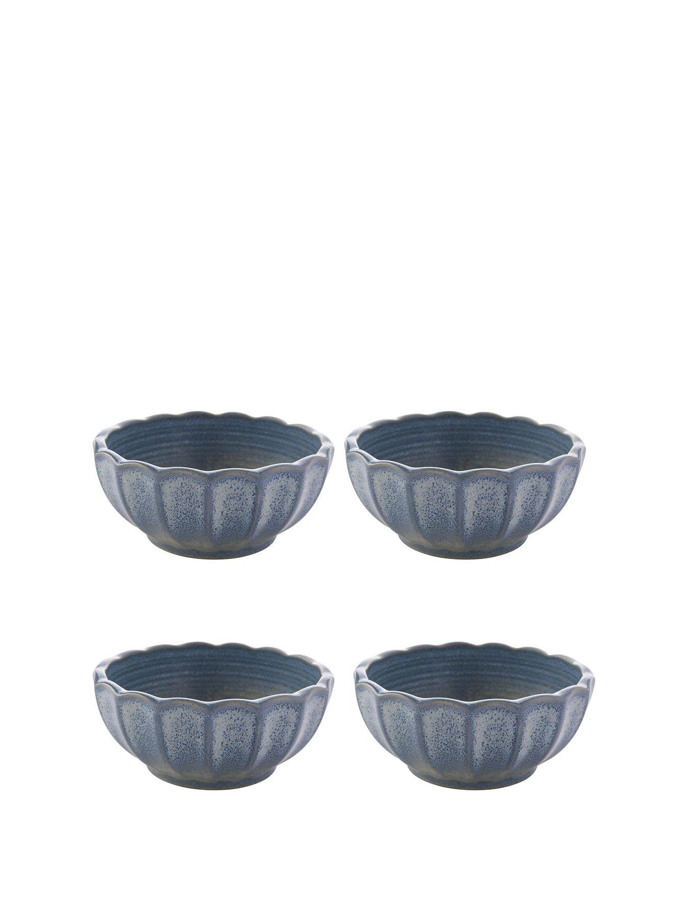 Image 2 of 5 of Hestia Scalloped Set Of 4 Bowls - Blue