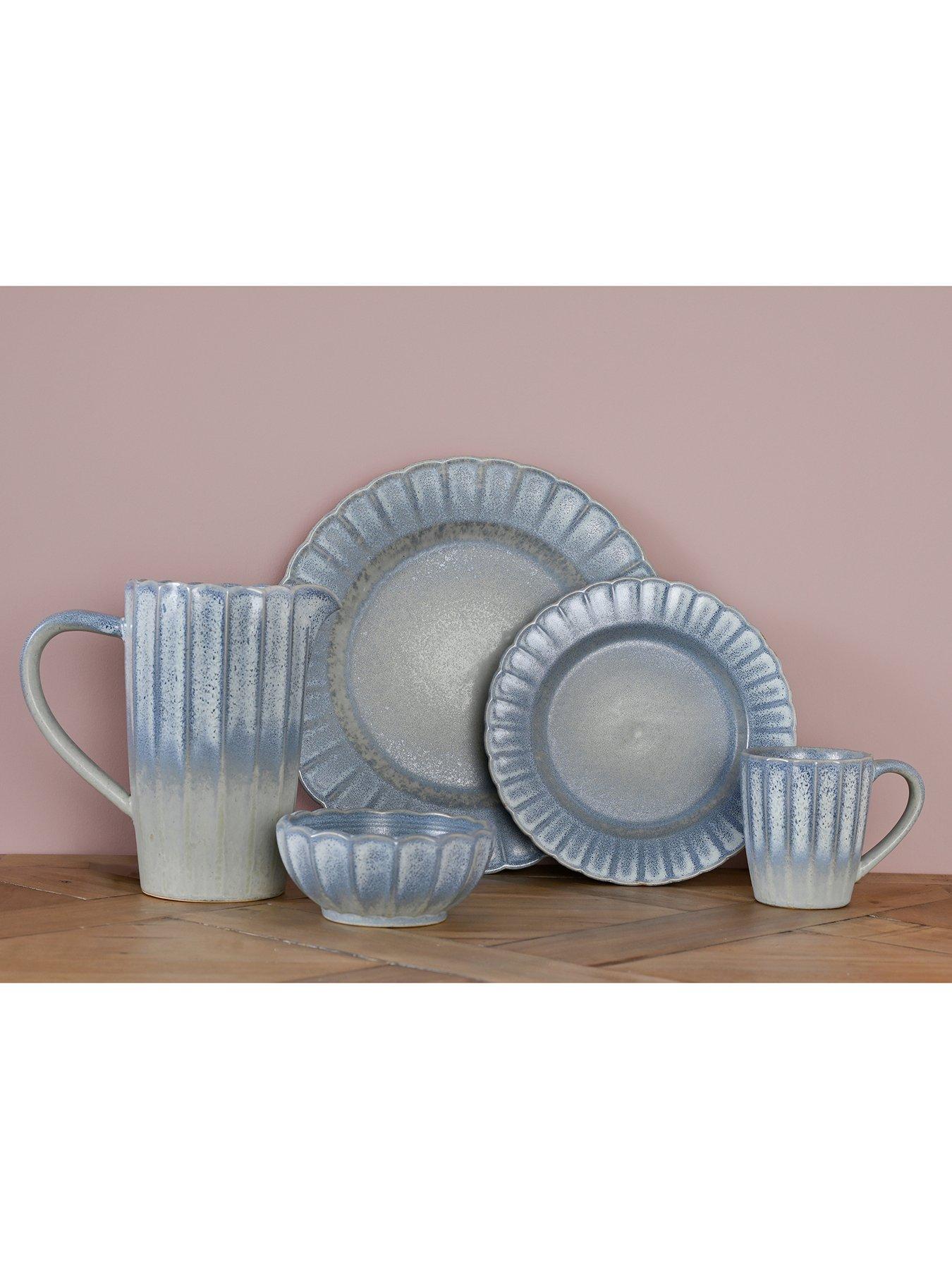 Image 5 of 5 of Hestia Scalloped Set Of 4 Bowls - Blue