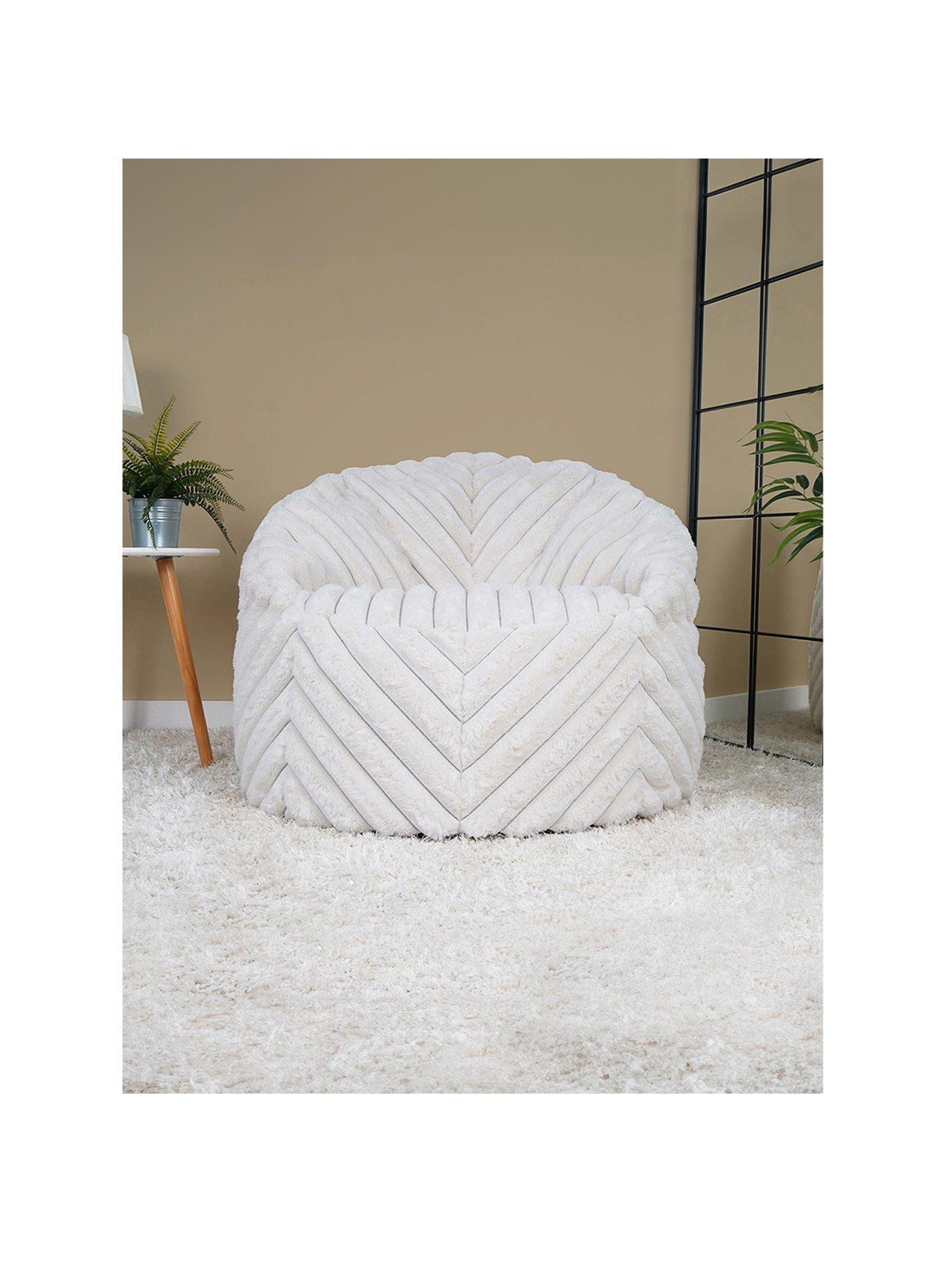 rucomfy-ribbed-faux-fur-beanbag-chair--ivory