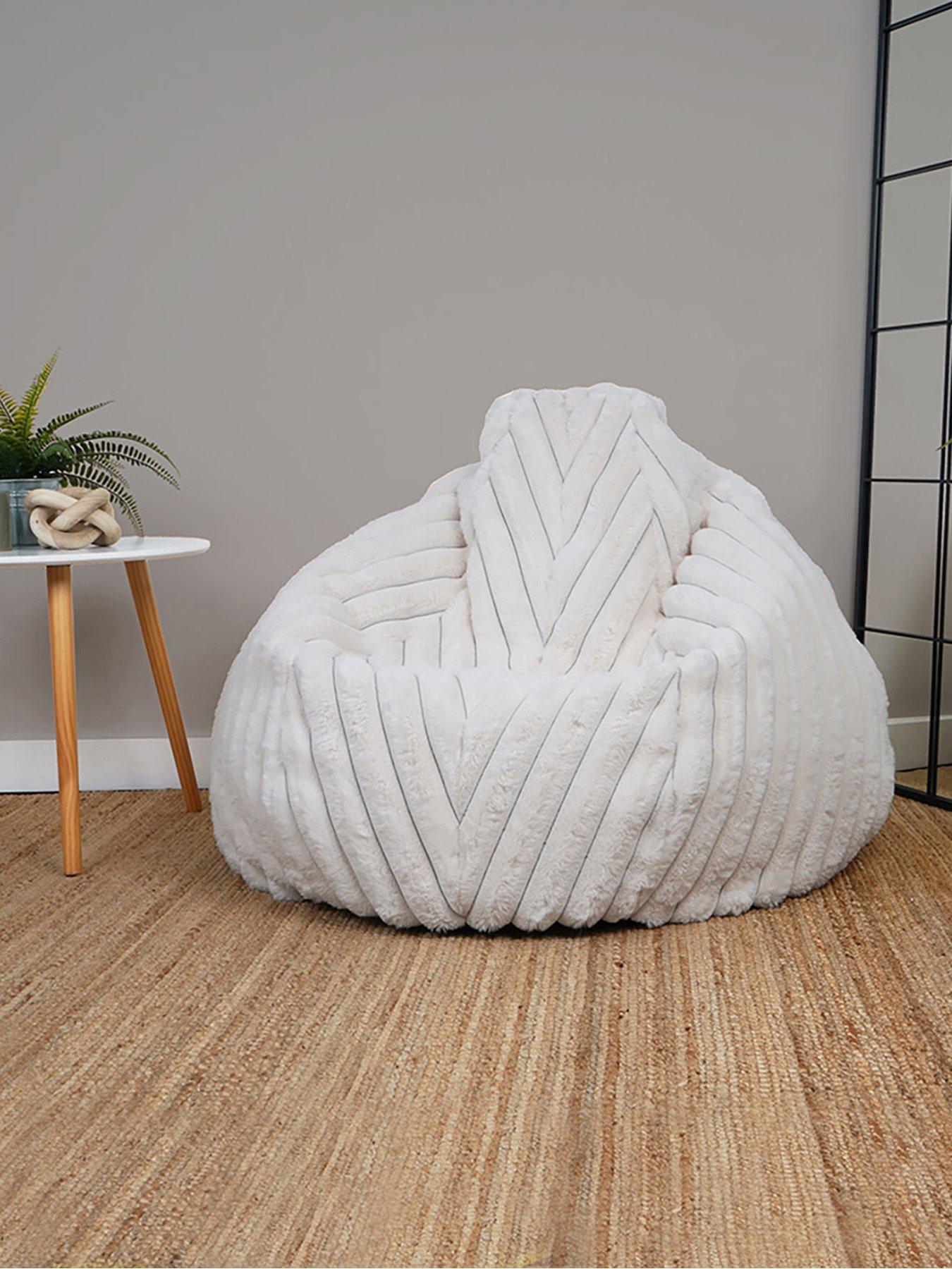 rucomfy-ribbed-faux-fur-beanbag--chocolate