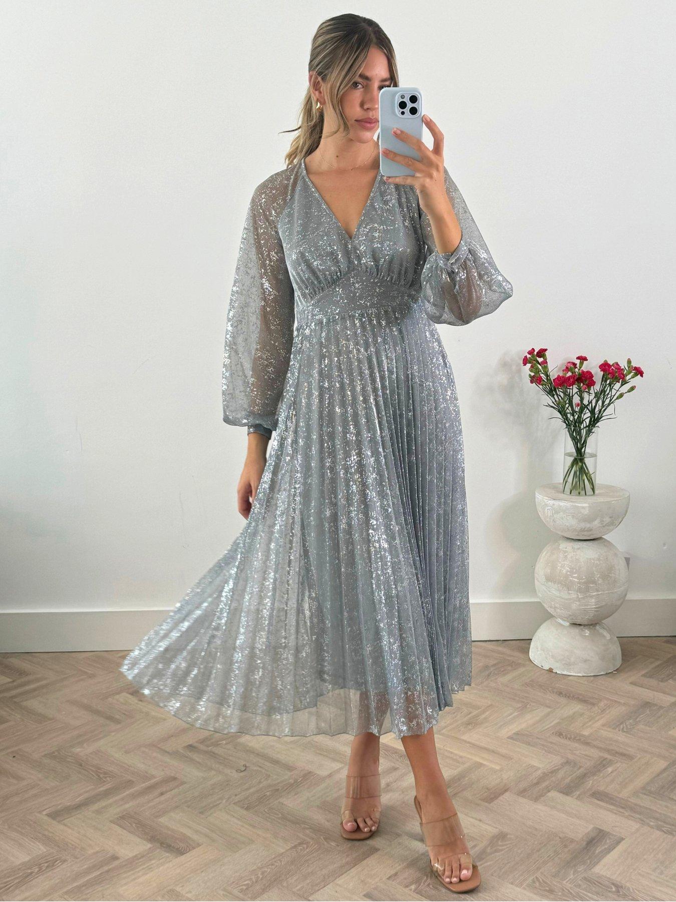 style-cheat-dannica-metallic-long-sleeve-midaxi-dress-silverfront