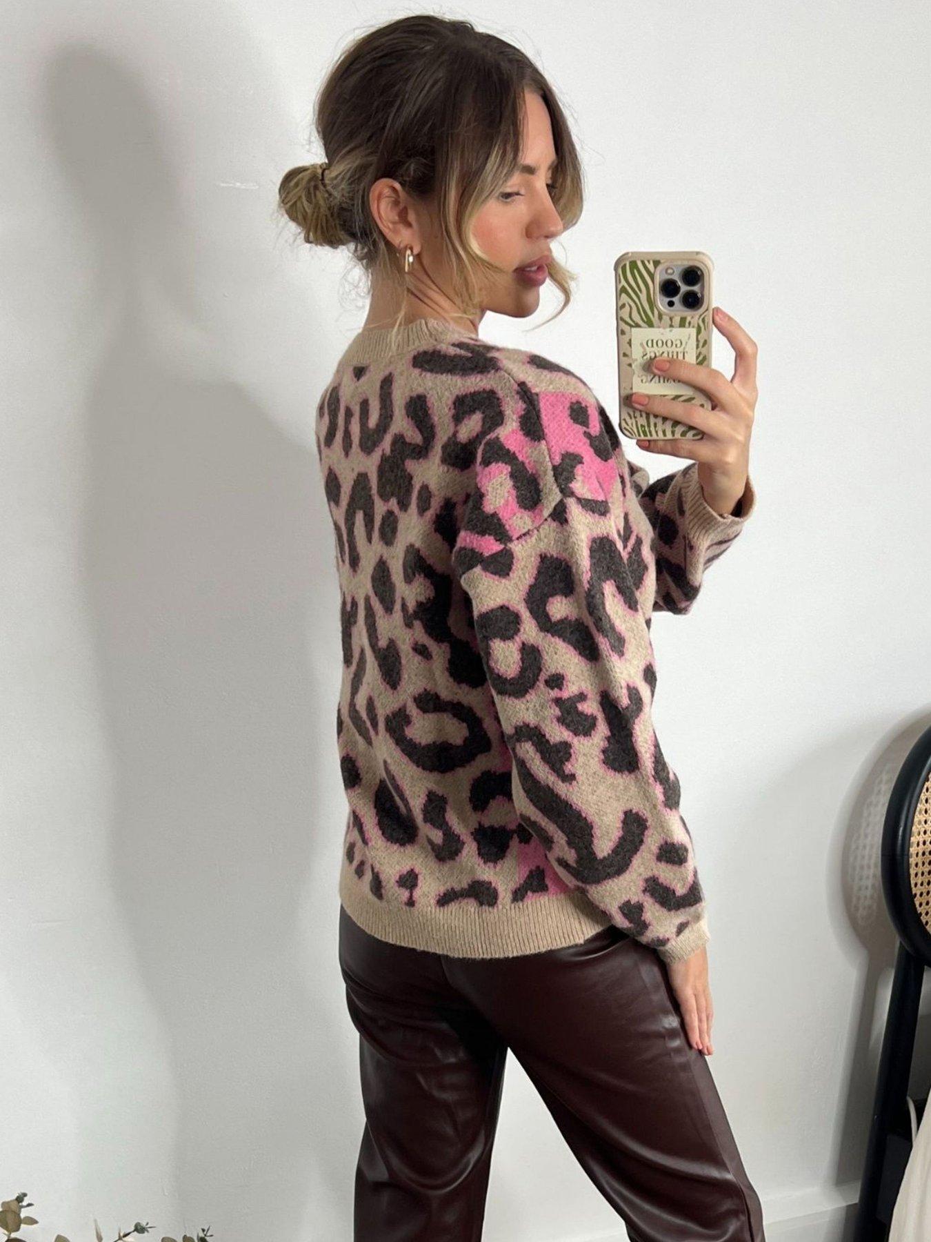 style-cheat-animal-print-colour-block-jumper-beigestillFront