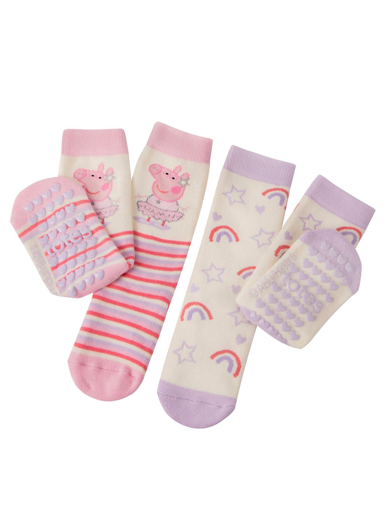 totes-totes2pk-original-peppa-pig-slipper-sock-multi