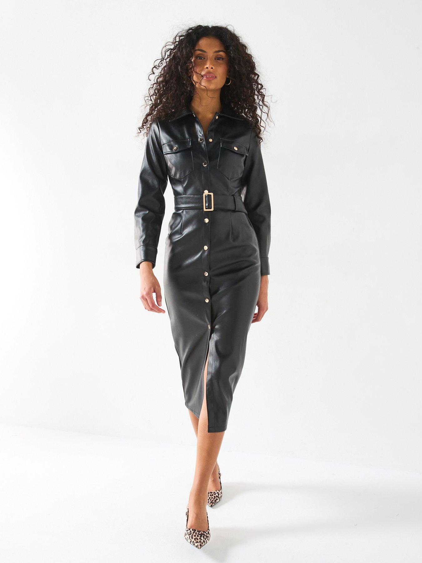 style-cheat-pu-midi-shirt-dress-black