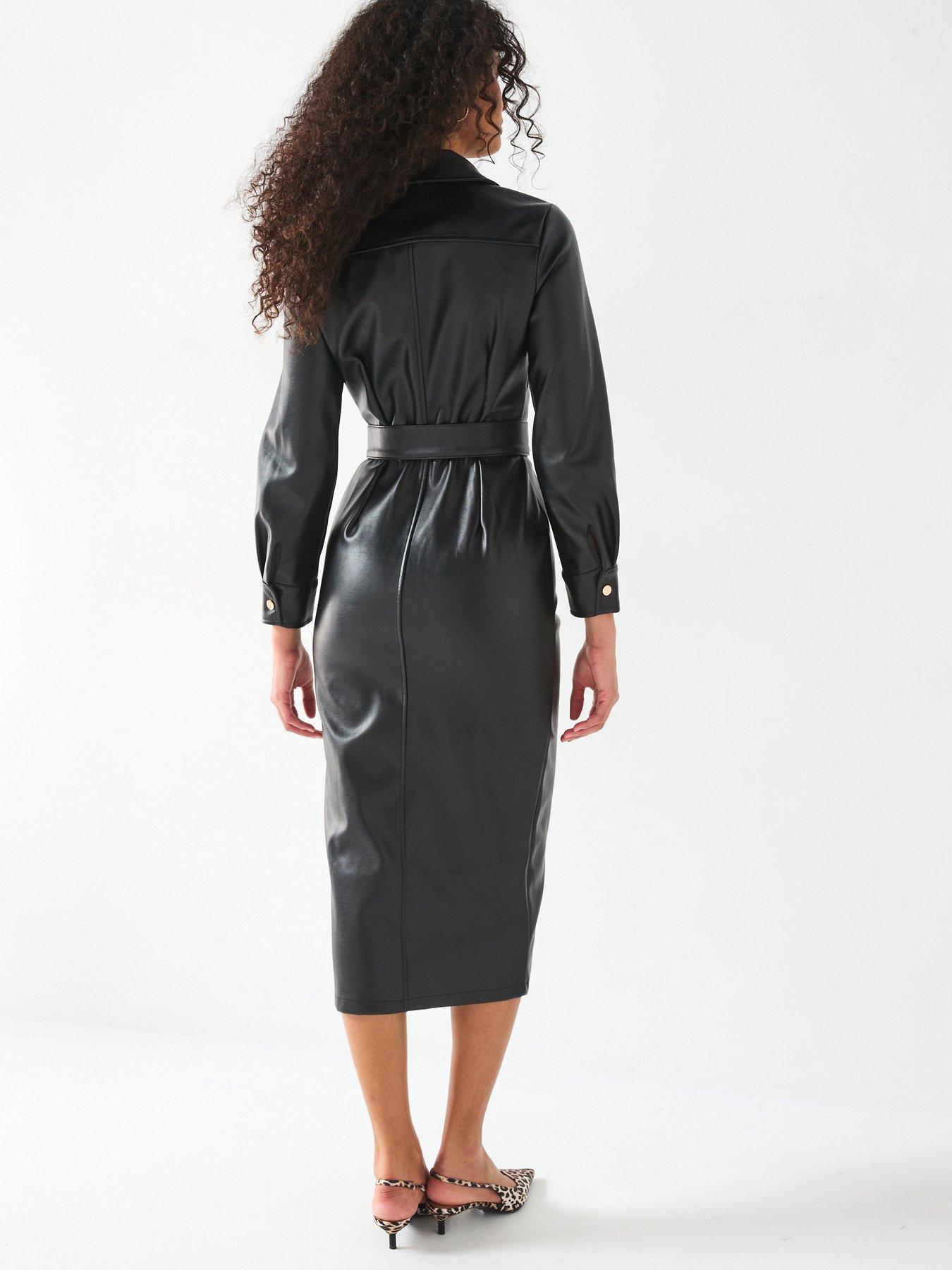 style-cheat-pu-midi-shirt-dress-blackstillFront