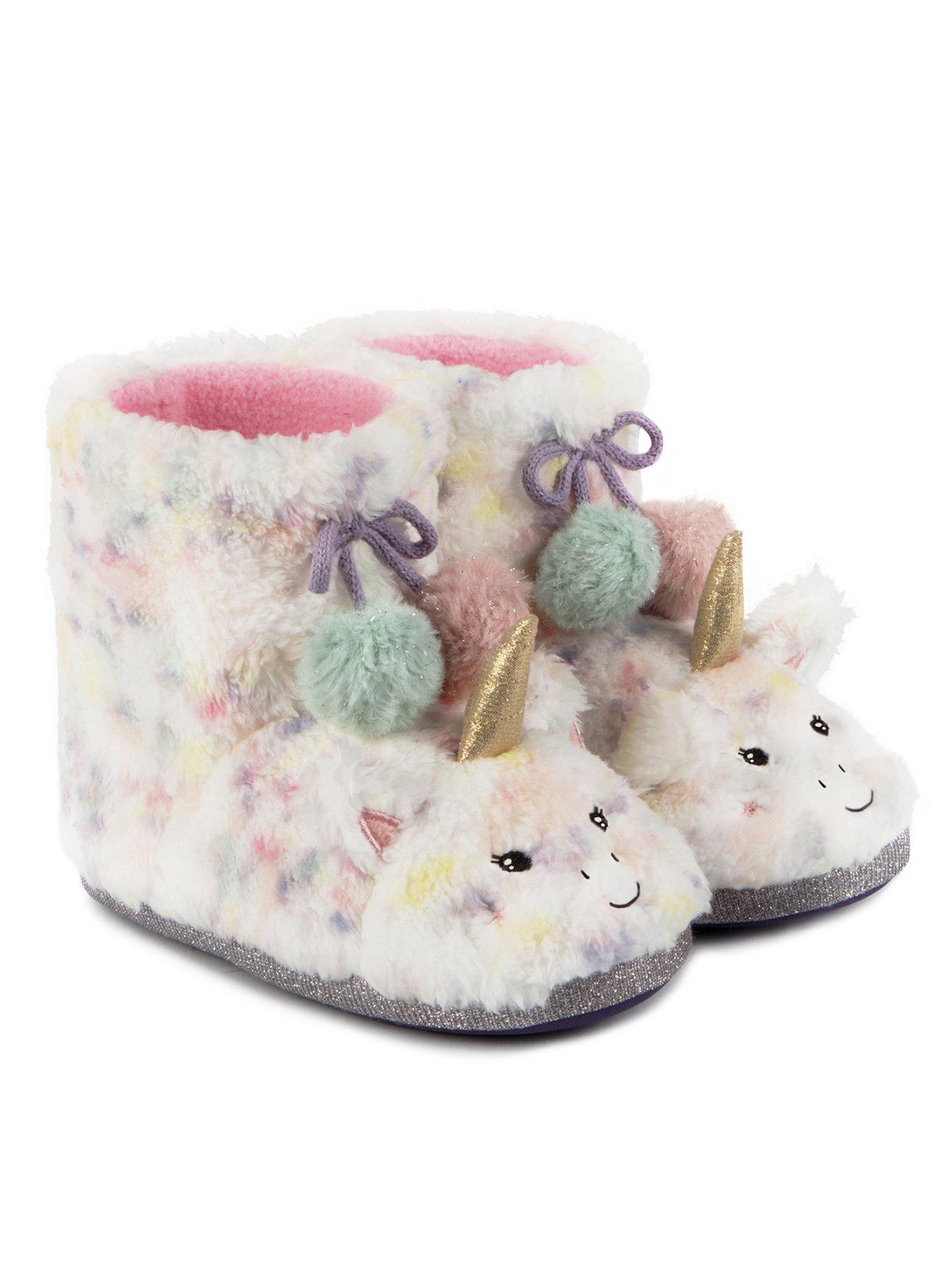 TOTES Kids Multi Faux Fur Boot Slippers