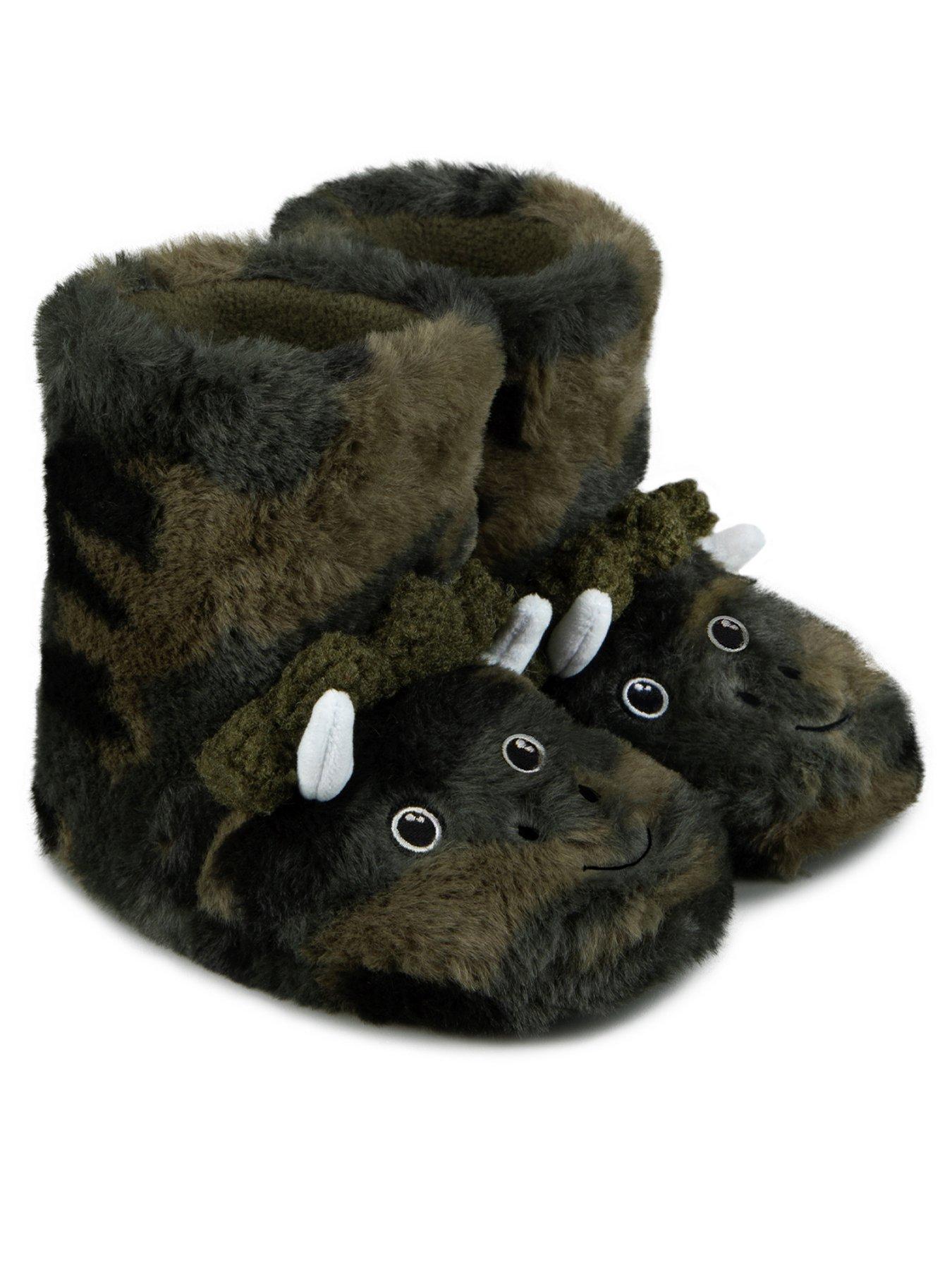 Image 1 of 5 of TOTES Kids Dino Boot Slippers