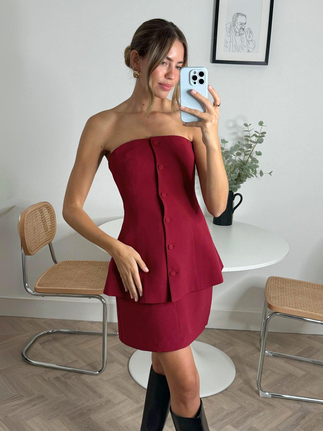 Image 1 of 4 of Style Cheat Tailored Mini Skirt - Mulberry