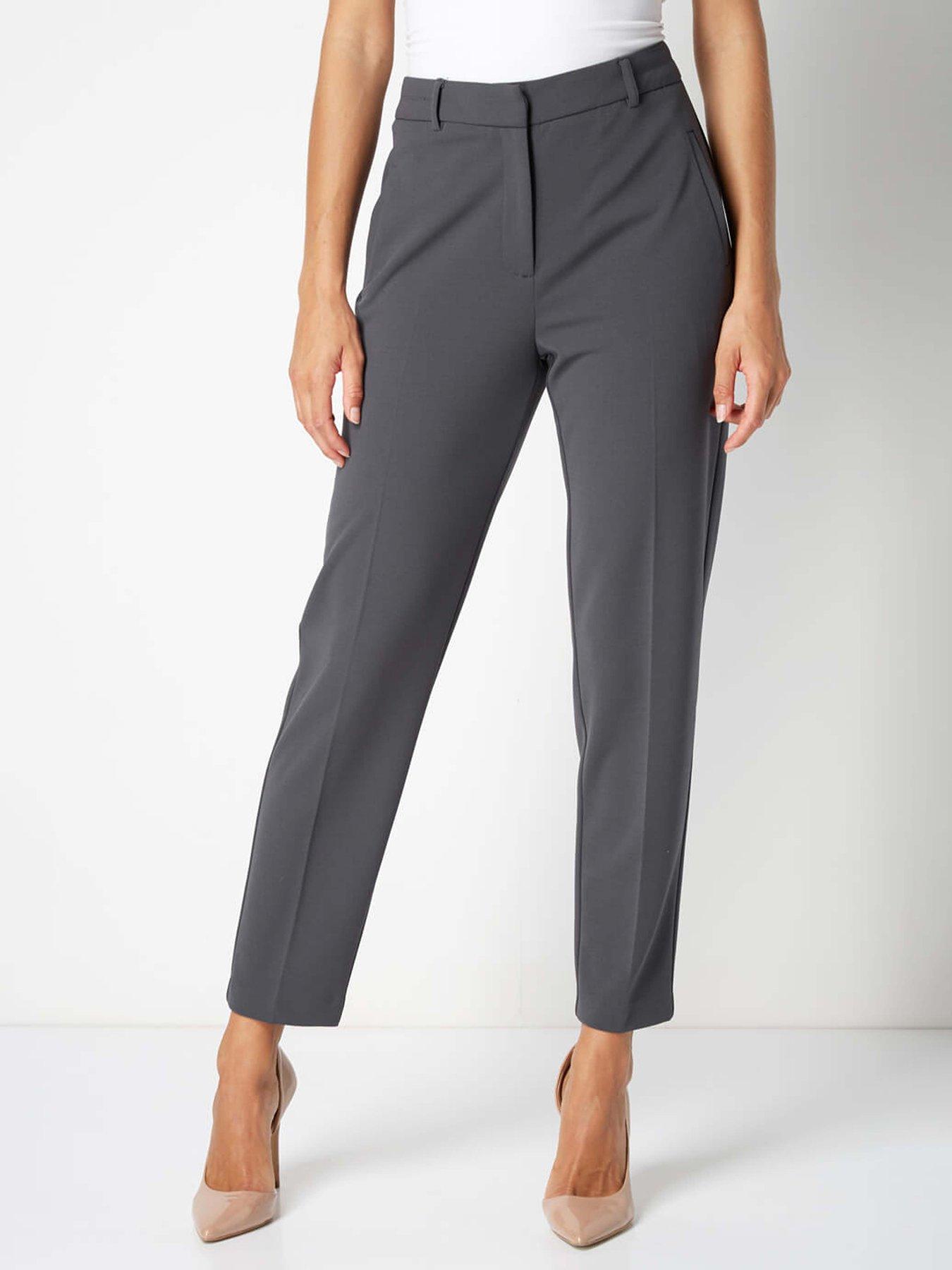 Roman Short Straight Leg Stretch Trouser - Dark Grey