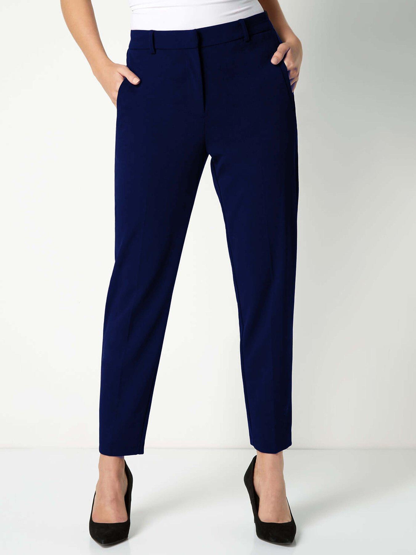 Roman Short Straight Leg Stretch Trouser - Navy