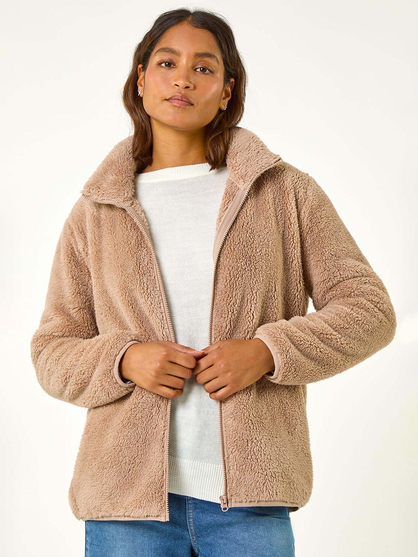 Roman Soft Sherpa Fleece Jacket - Taupe