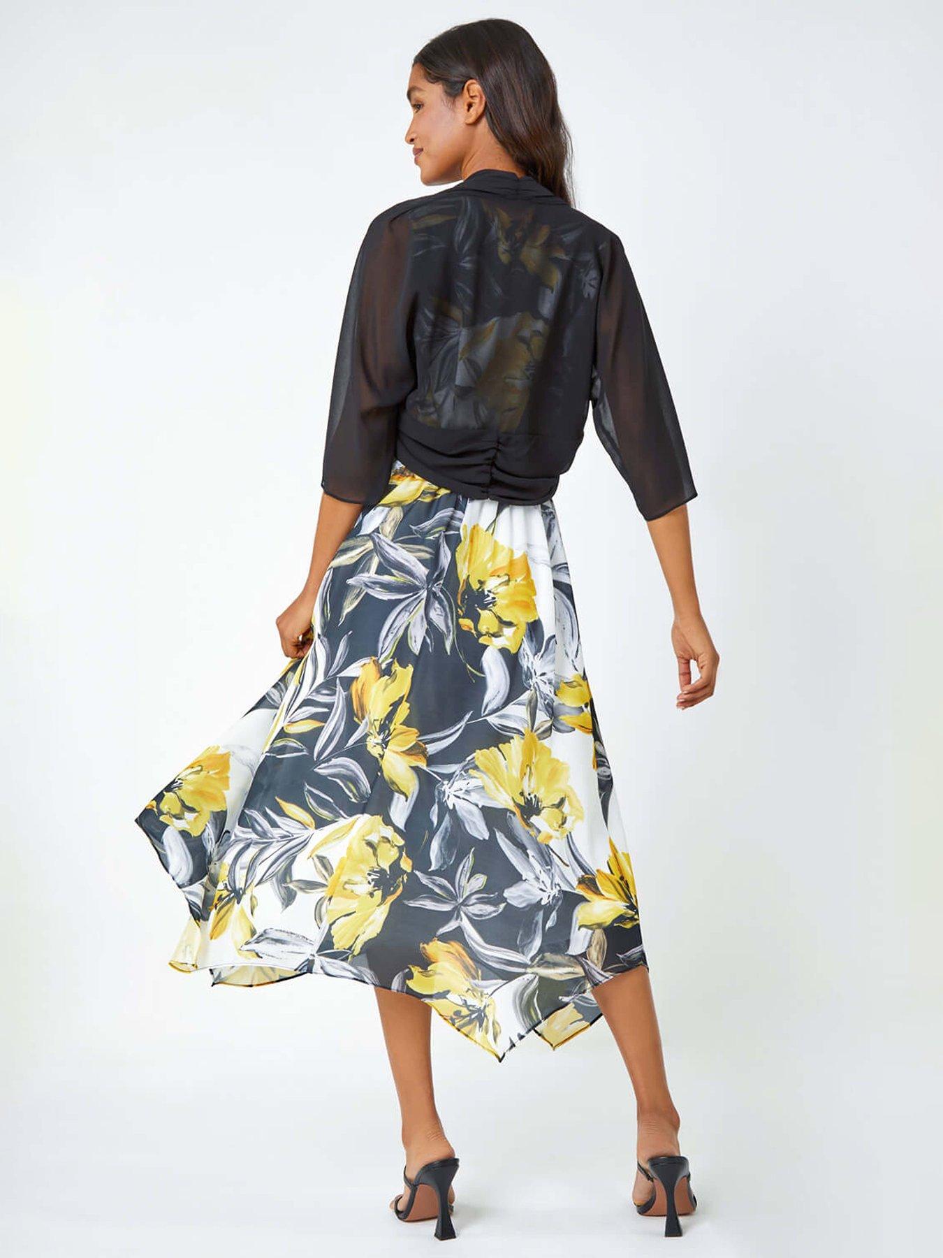 Image 2 of 5 of Roman Ruched Hem Chiffon Bolero - Black