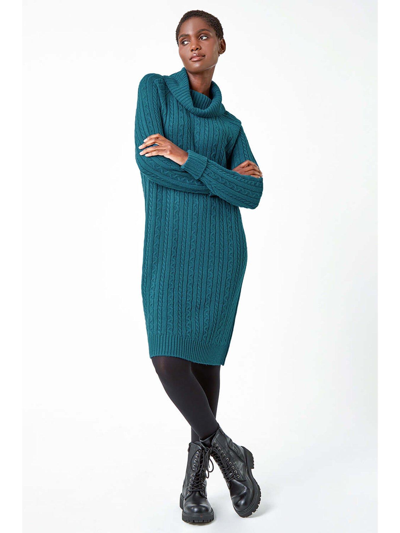 roman-roll-neck-knitted-jumper-dress-tealback