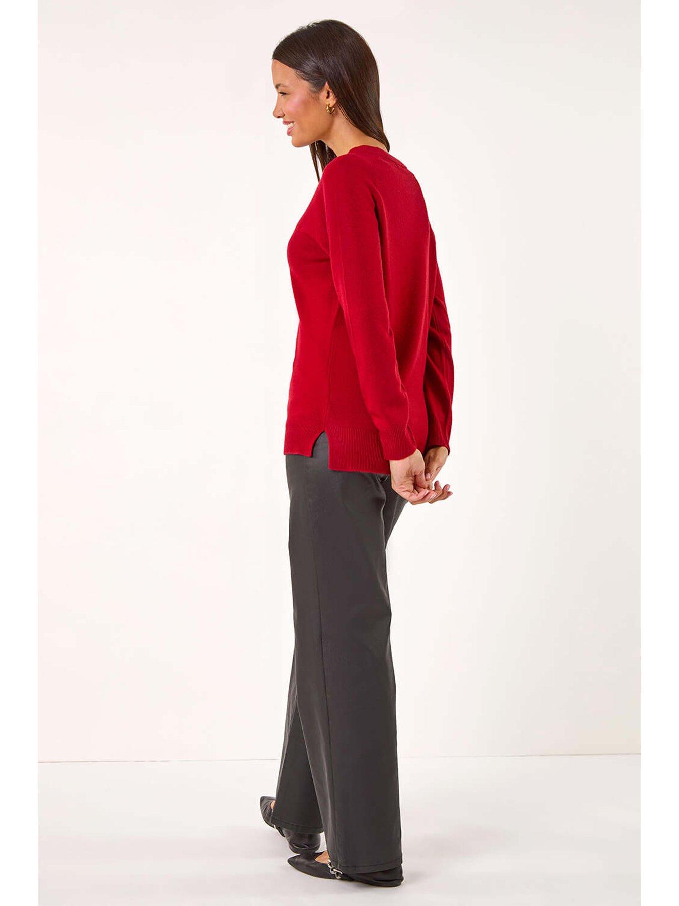 roman-plain-soft-crew-neck-jumper-redstillFront