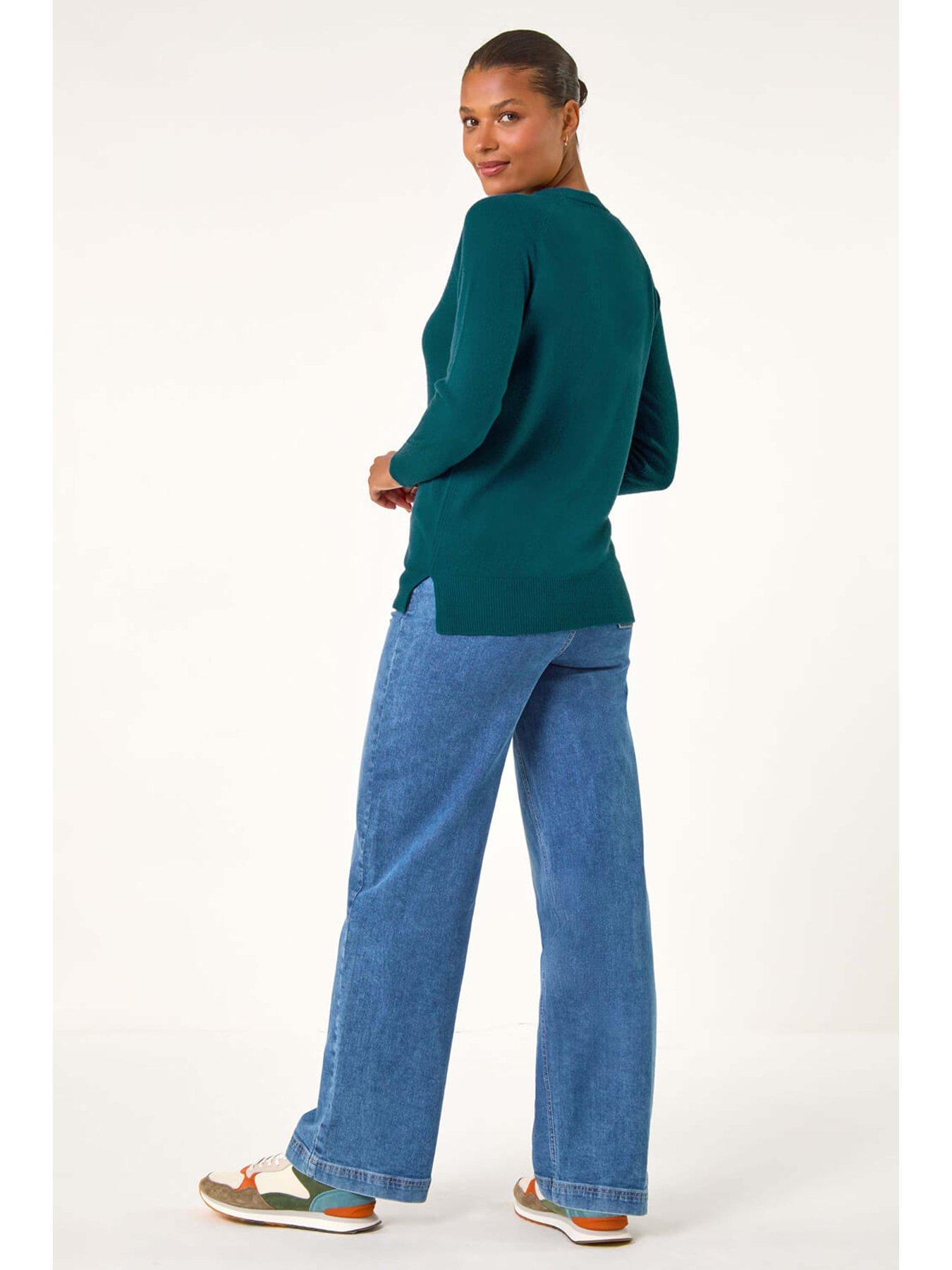 roman-plain-soft-crew-neck-jumper-tealstillFront