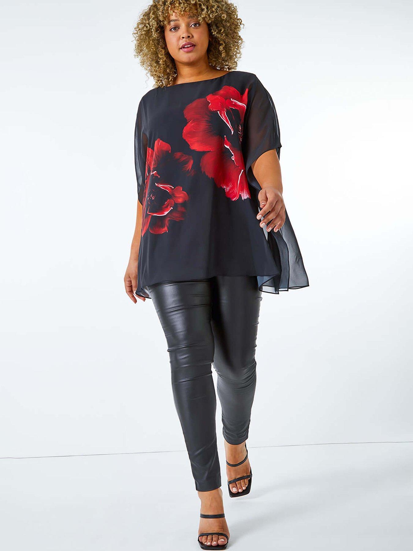 roman-curve-floral-chiffon-overlay-top-redback
