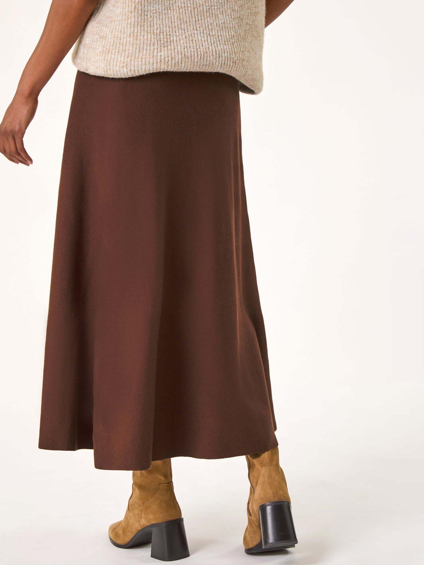 roman-knitted-midi-stretch-skirt-chocolatestillFront