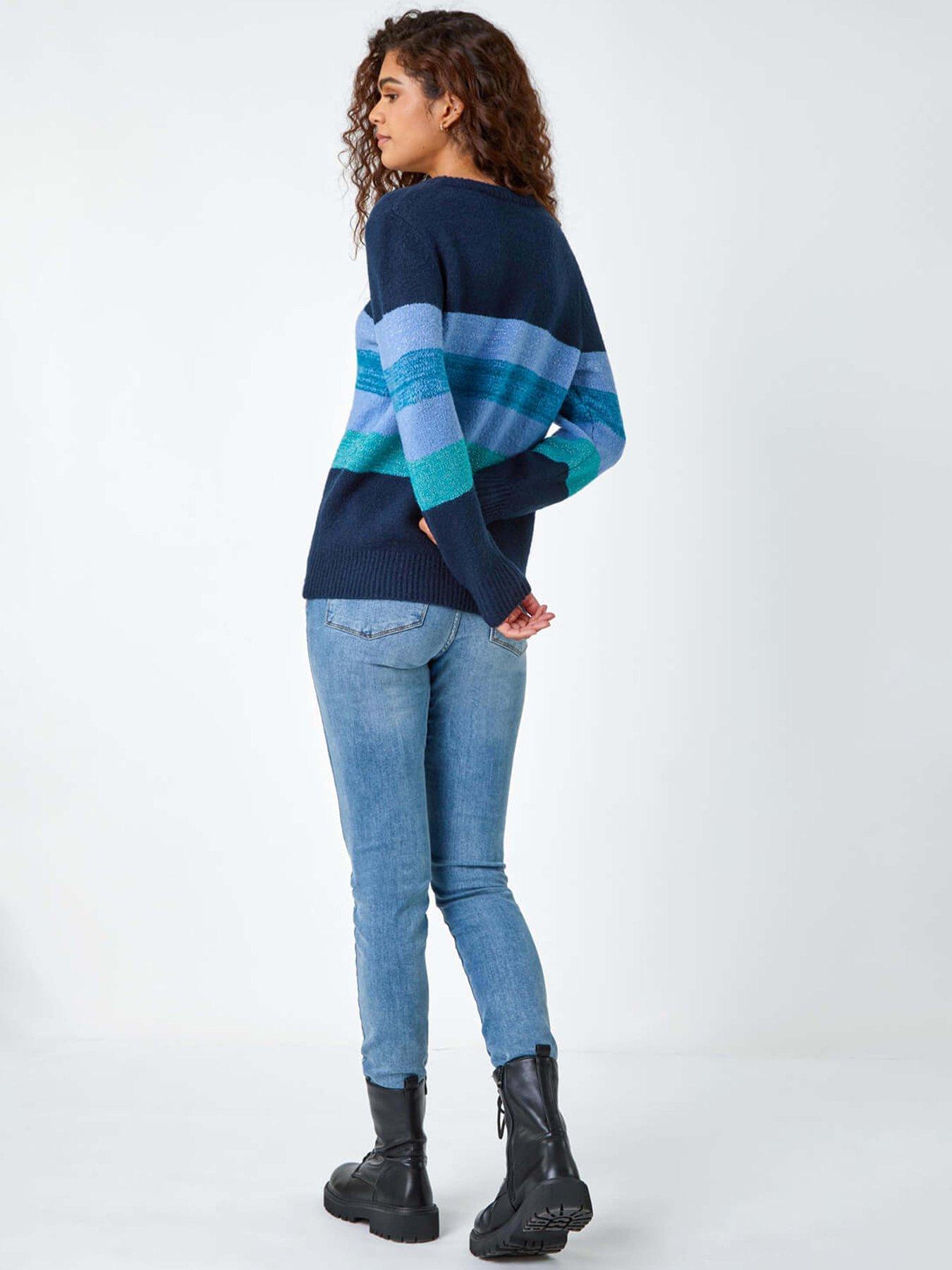 roman-shimmer-stripe-stretch-jumper-bluestillFront